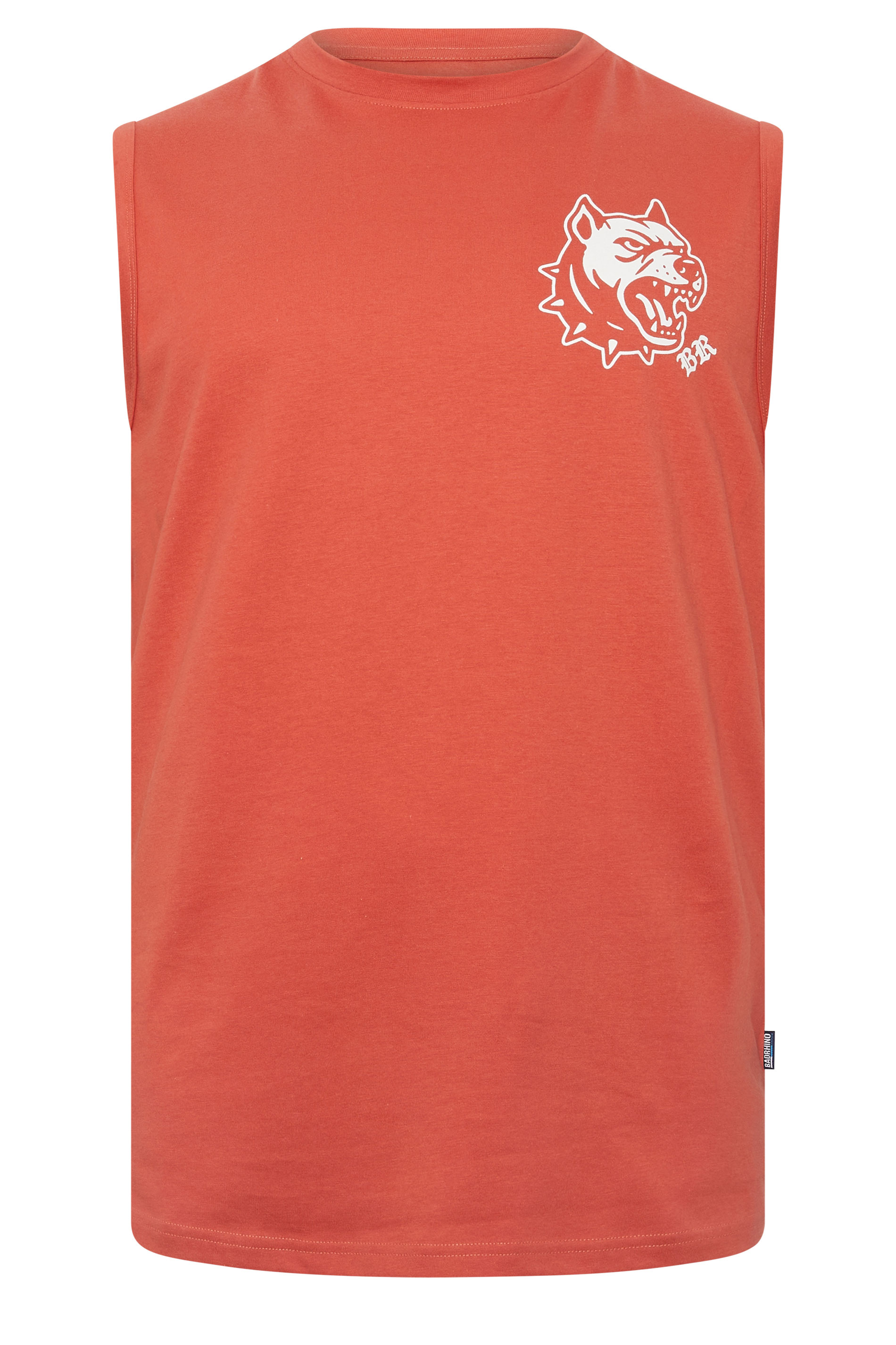 BadRhino Big & Tall Orange Tattoo Dog Graphic Muscle Vest | BadRhino 6