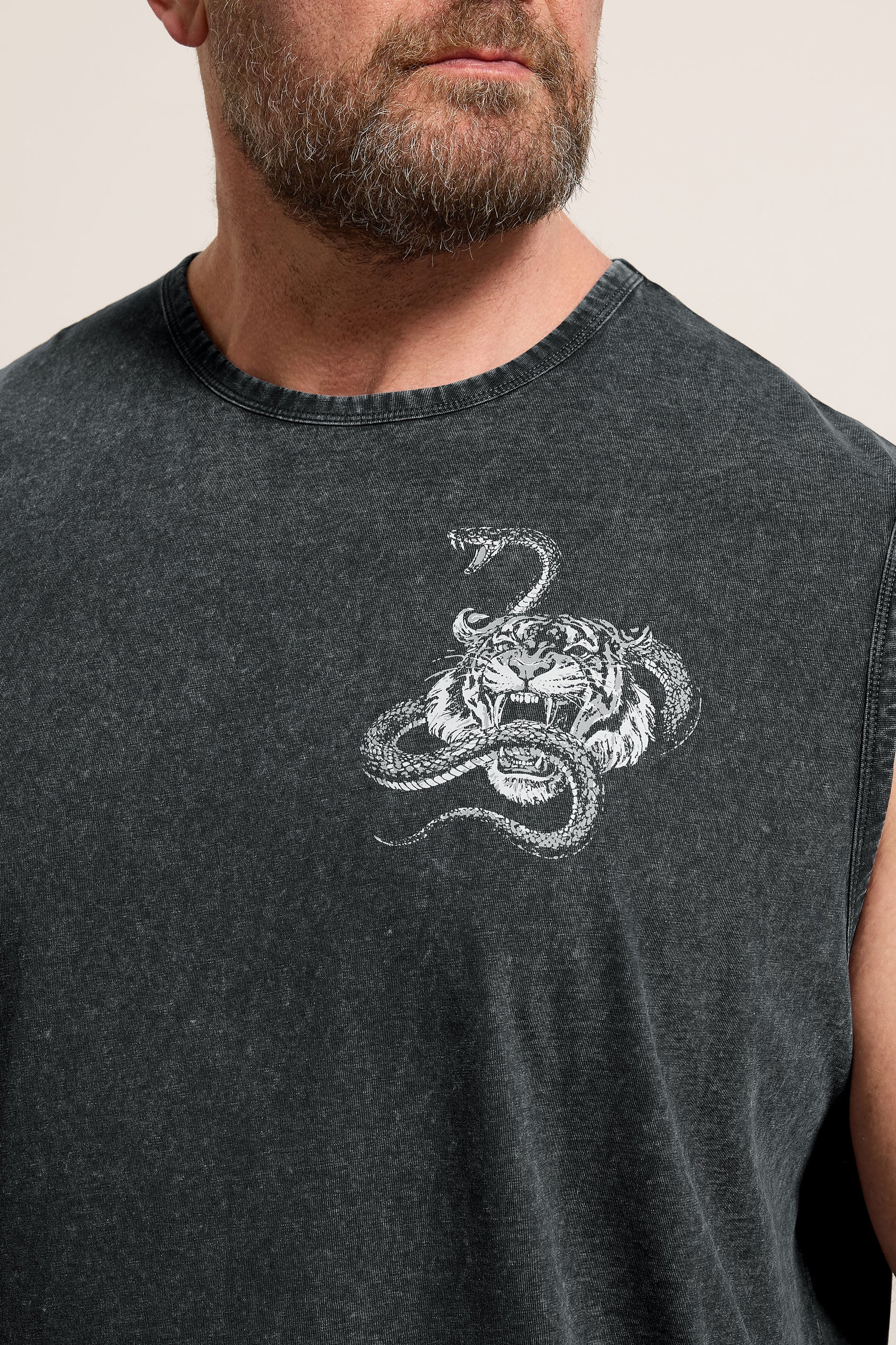 BadRhino Big & Tall Black Acid Wash Graphic Vest | BadRhino 5