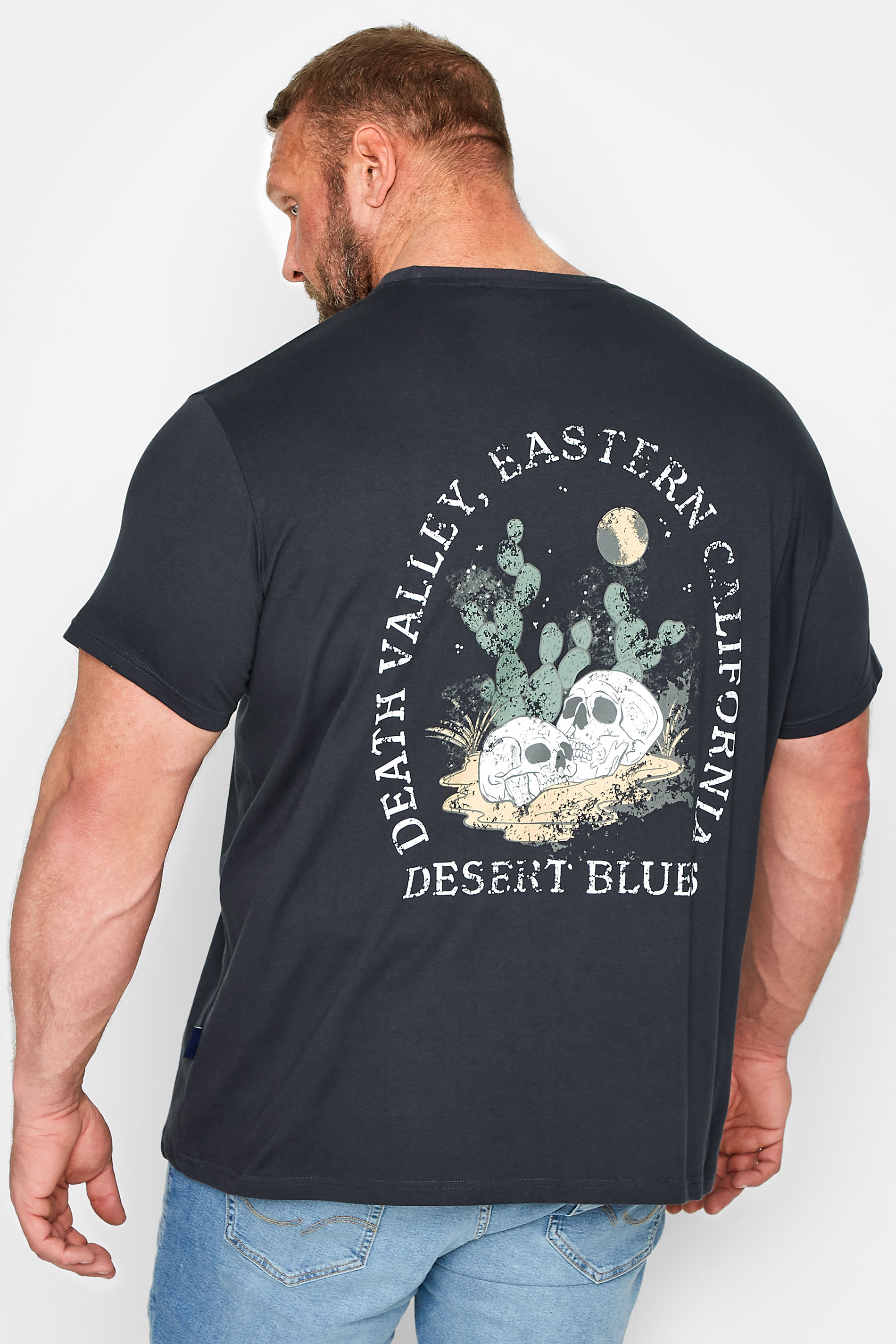 BadRhino Big & Tall Charcoal Grey 'Death Valley' Graphic Print T-Shirt | BadRhino 2