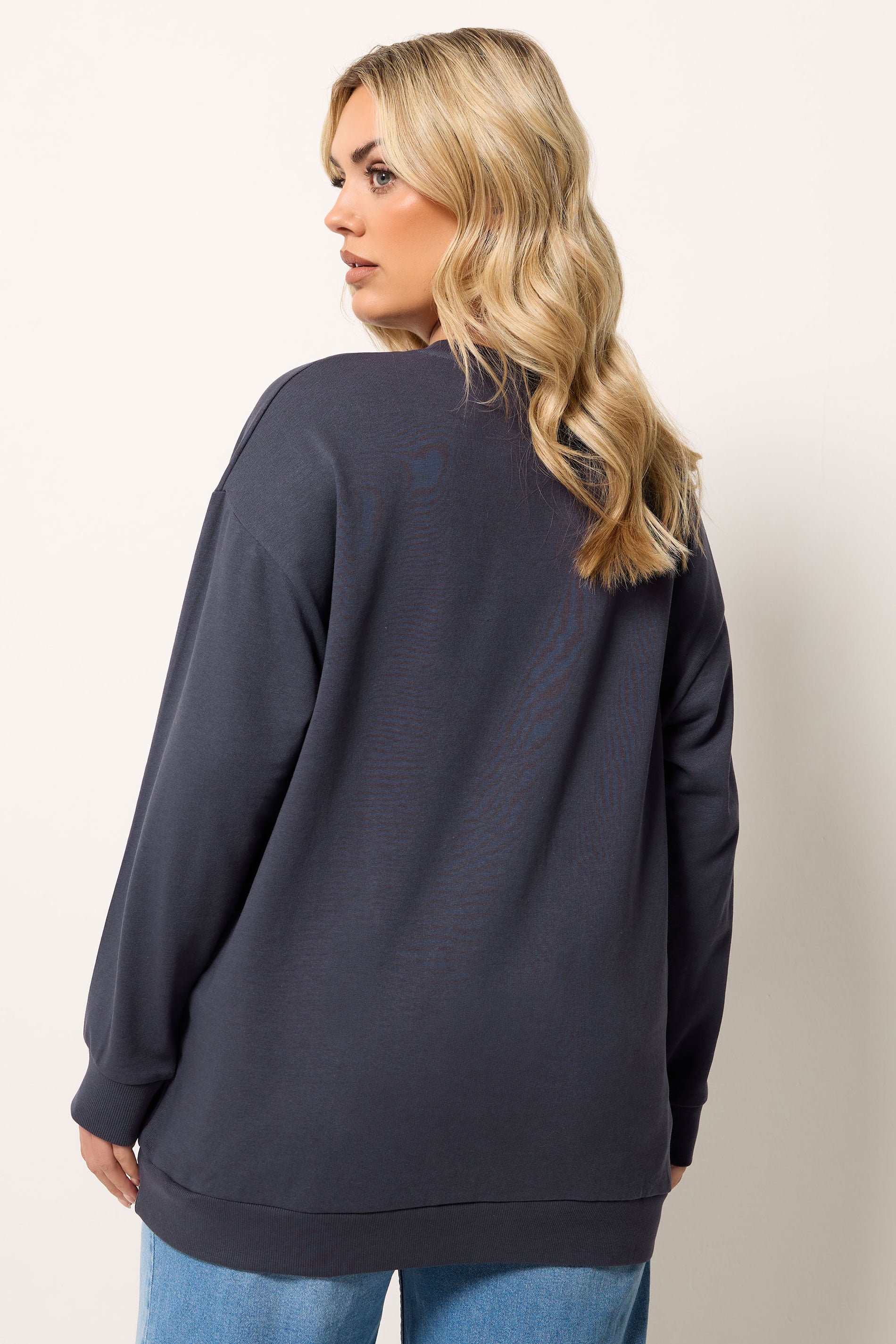 YOURS Curve Grey Celestial Graphic Print Sweatshirt | Yours Clothing  2