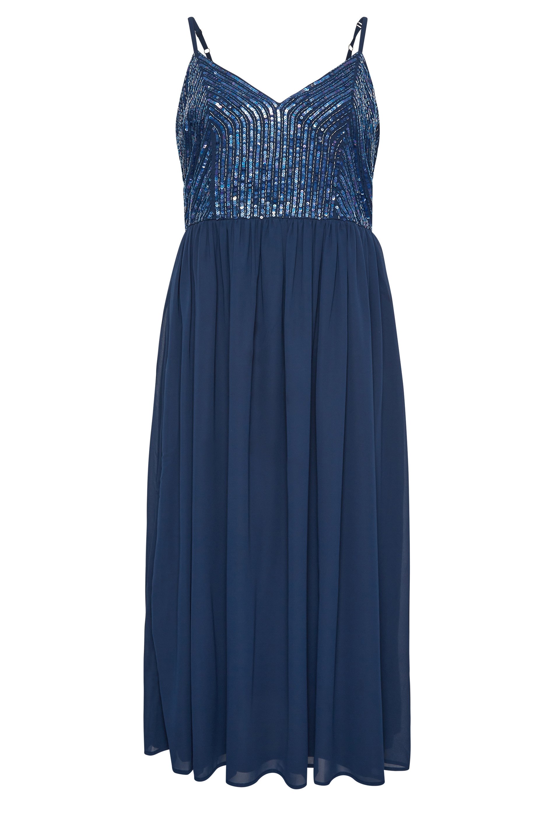 Rezina Navy Blue Strapless Maxi Dress