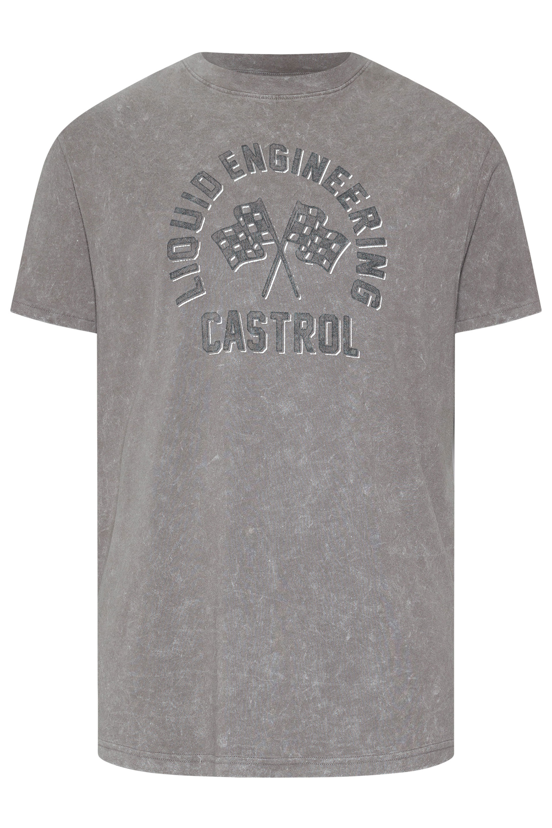 BadRhino Big & Tall Grey Acid Wash 'Castrol' Bike Graphic T-Shirt | BadRhino 5