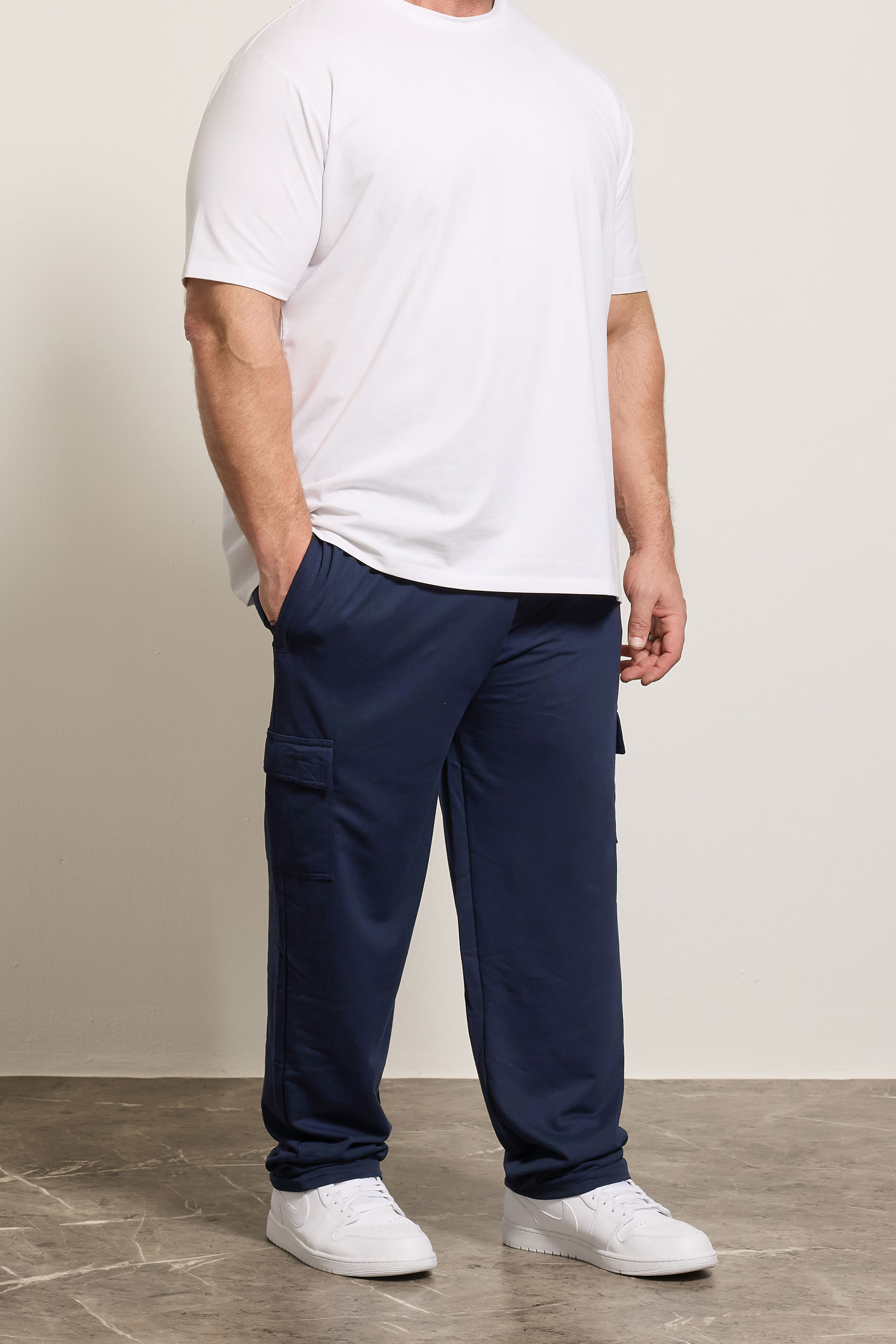 KAM Navy Blue Cargo Joggers | BadRhino 1