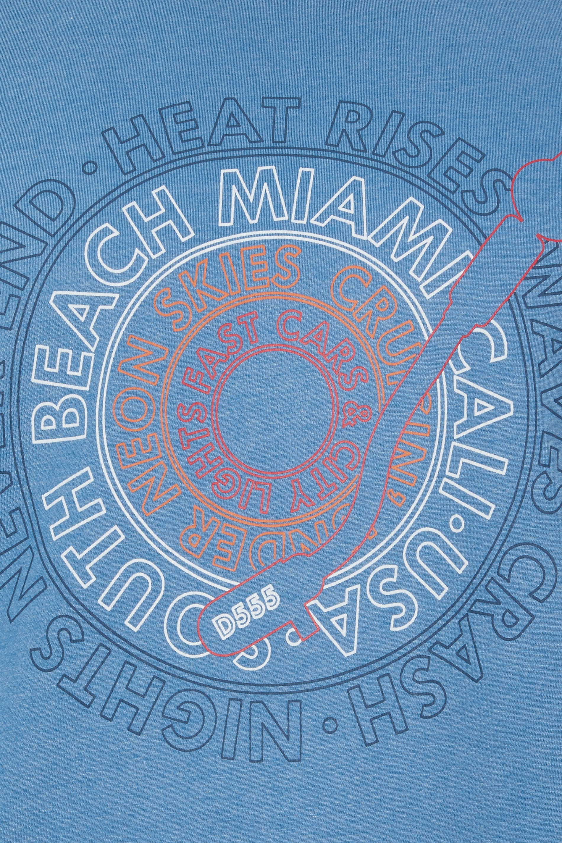 D555 Big & Tall Blue Marl Beach Graphic Print Vest | BadRhino 5