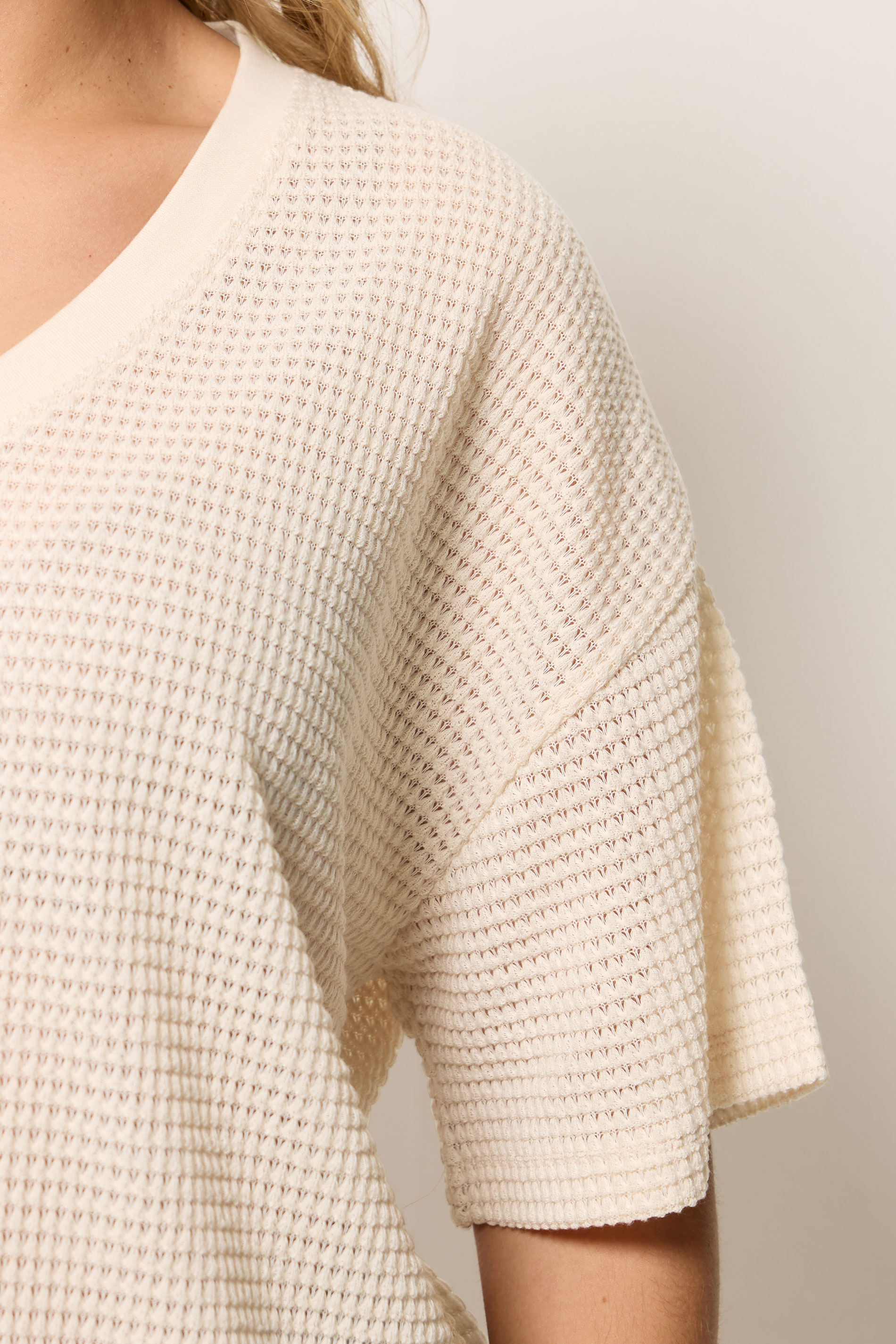 YOURS Plus Size Natural Brown Boxy Knitted T-Shirt | Yours Clothing 4