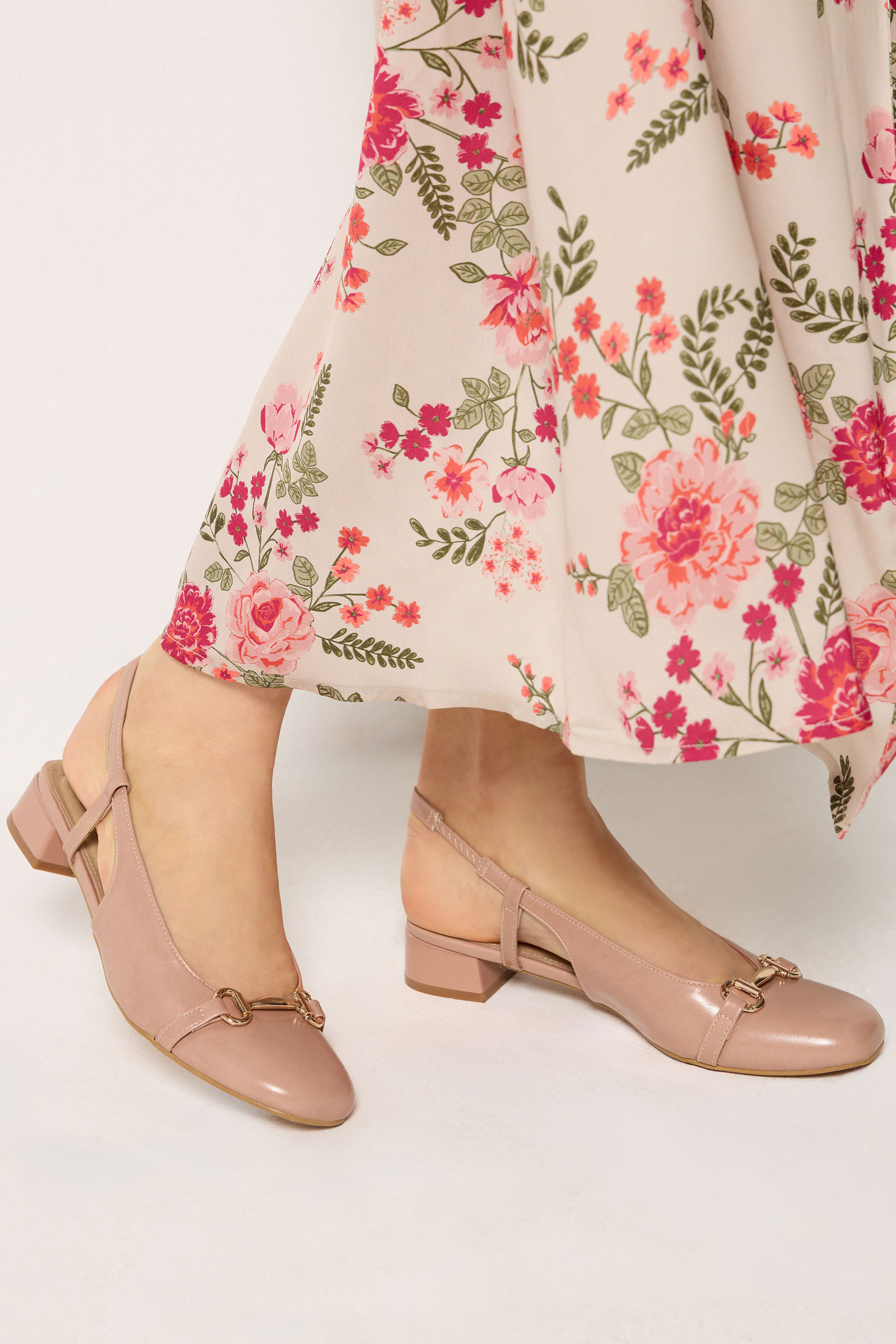LTS Natural Brown Snaffle Slingback Heel In Standard Fit | Long Tall Sally 1