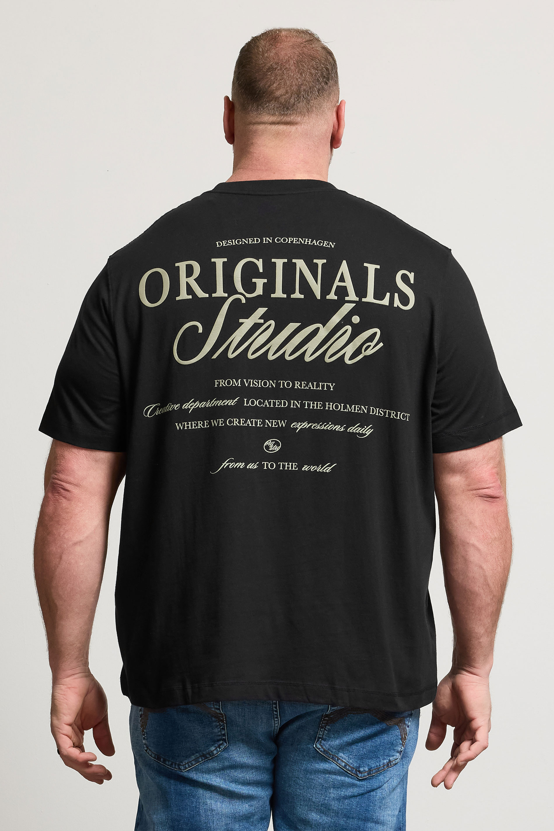JACK & JONES Big & Tall Black Studio Graphic T-Shirt | BadRhino 2