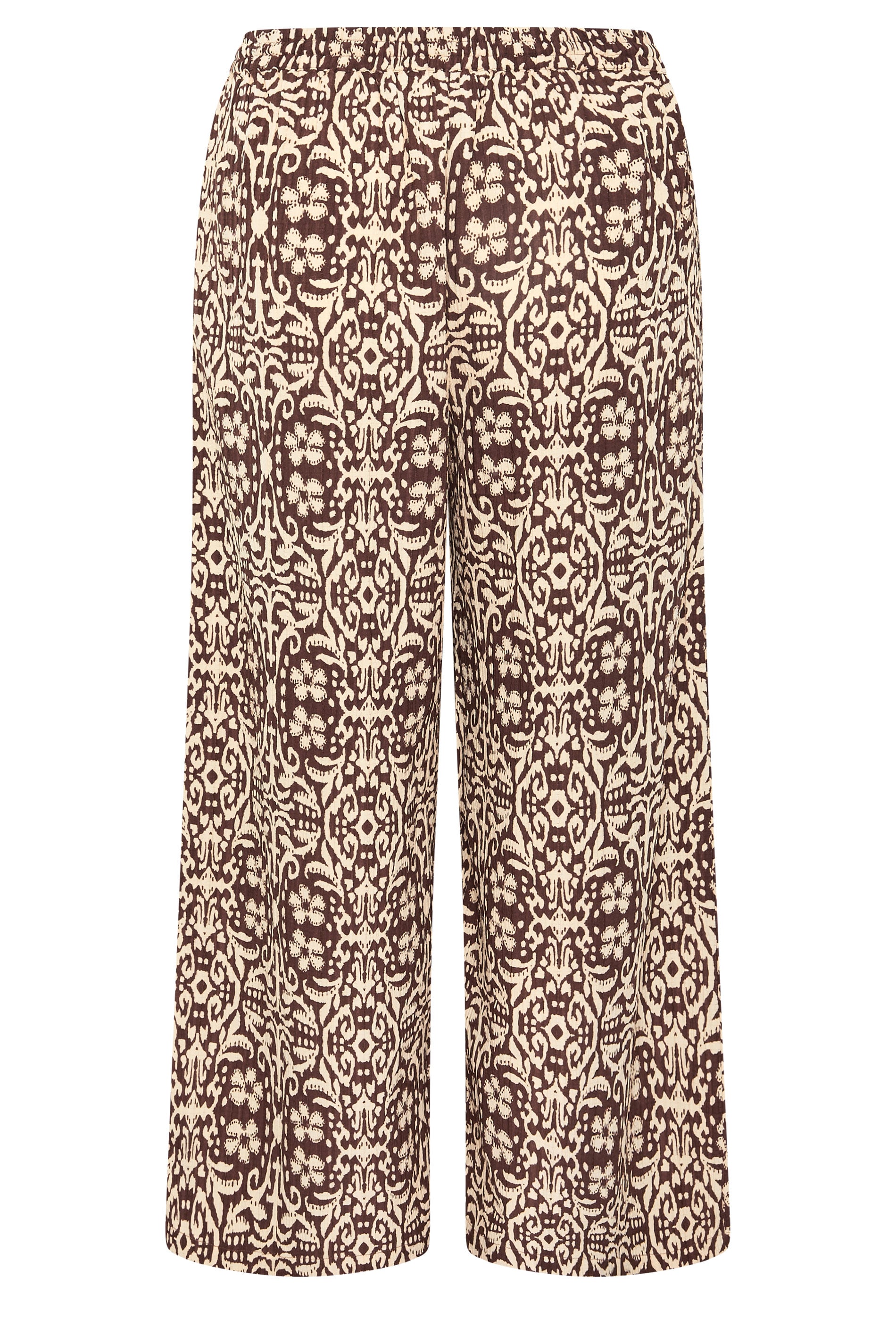 LIMITED COLLECTION Plus Size Brown Abstract Wide Leg Trousers | Yours Clothing 6