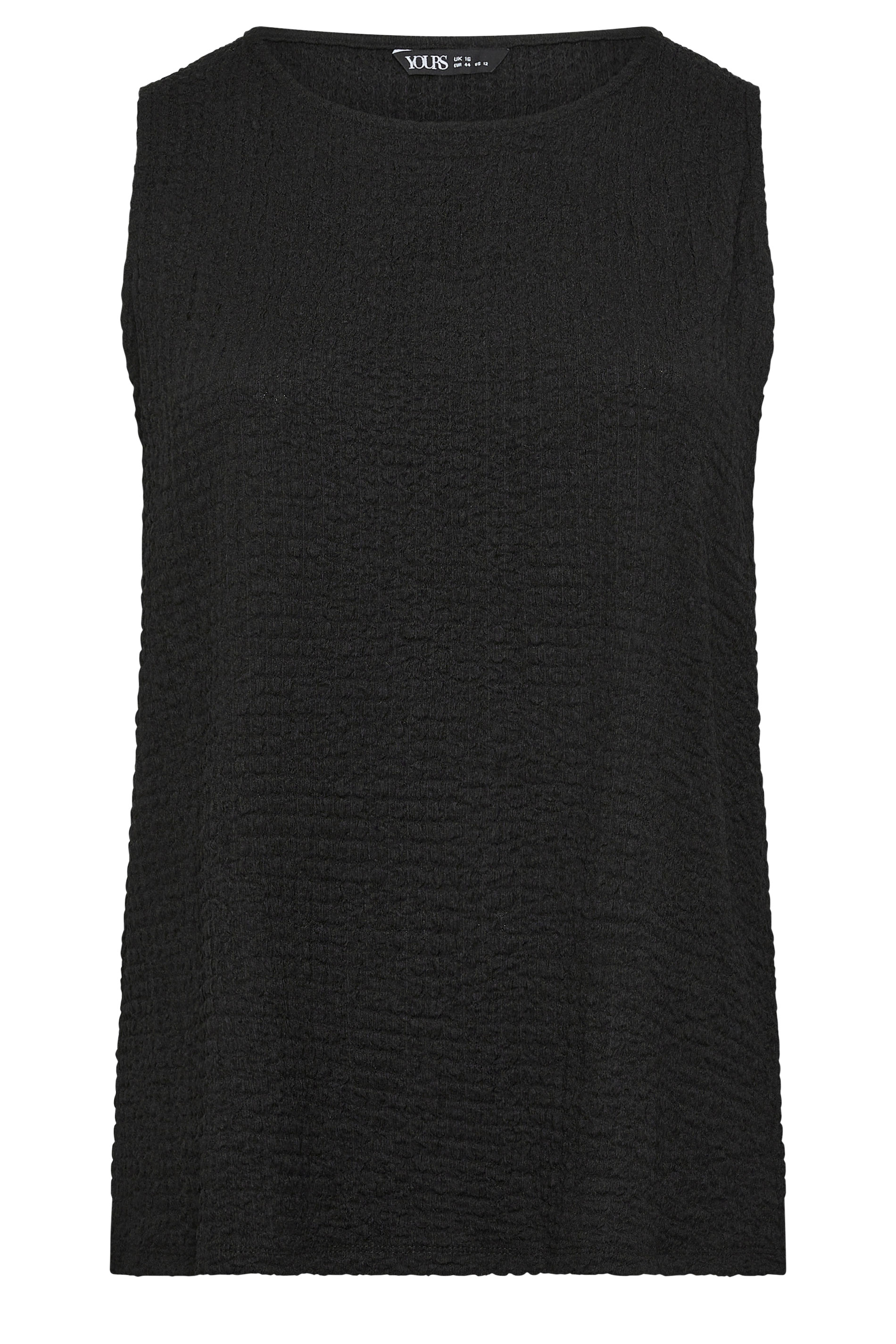YOURS Plus Size Black Bubble Texture Vest Top | Yours Clothing 5