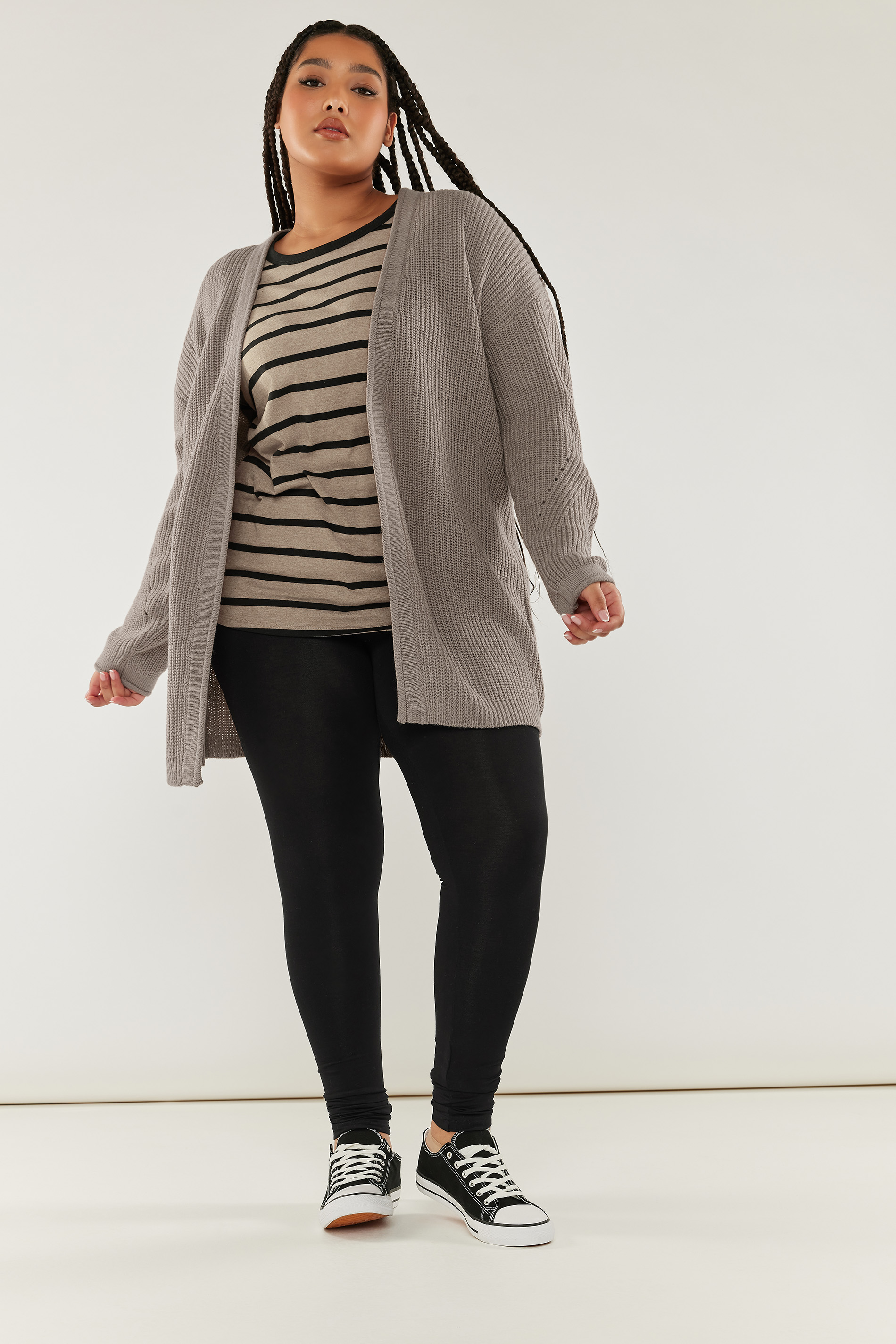 YOURS Plus Size Mocha Brown Essential Knitted Cardigan | Yours Clothing  1