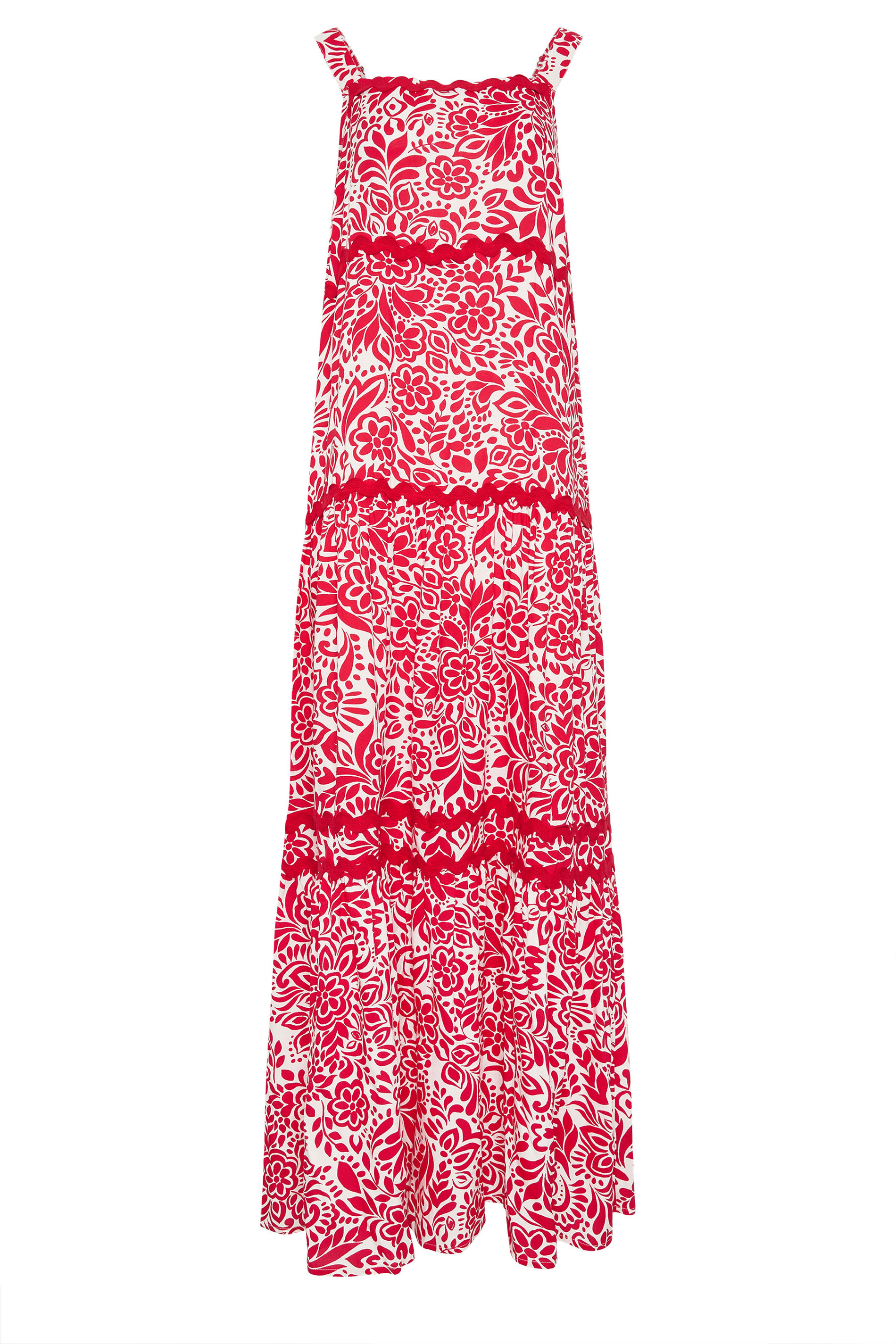 LTS Tall Women's Red Floral Contrast Swirl Maxi Dress | Long Tall Sally 6