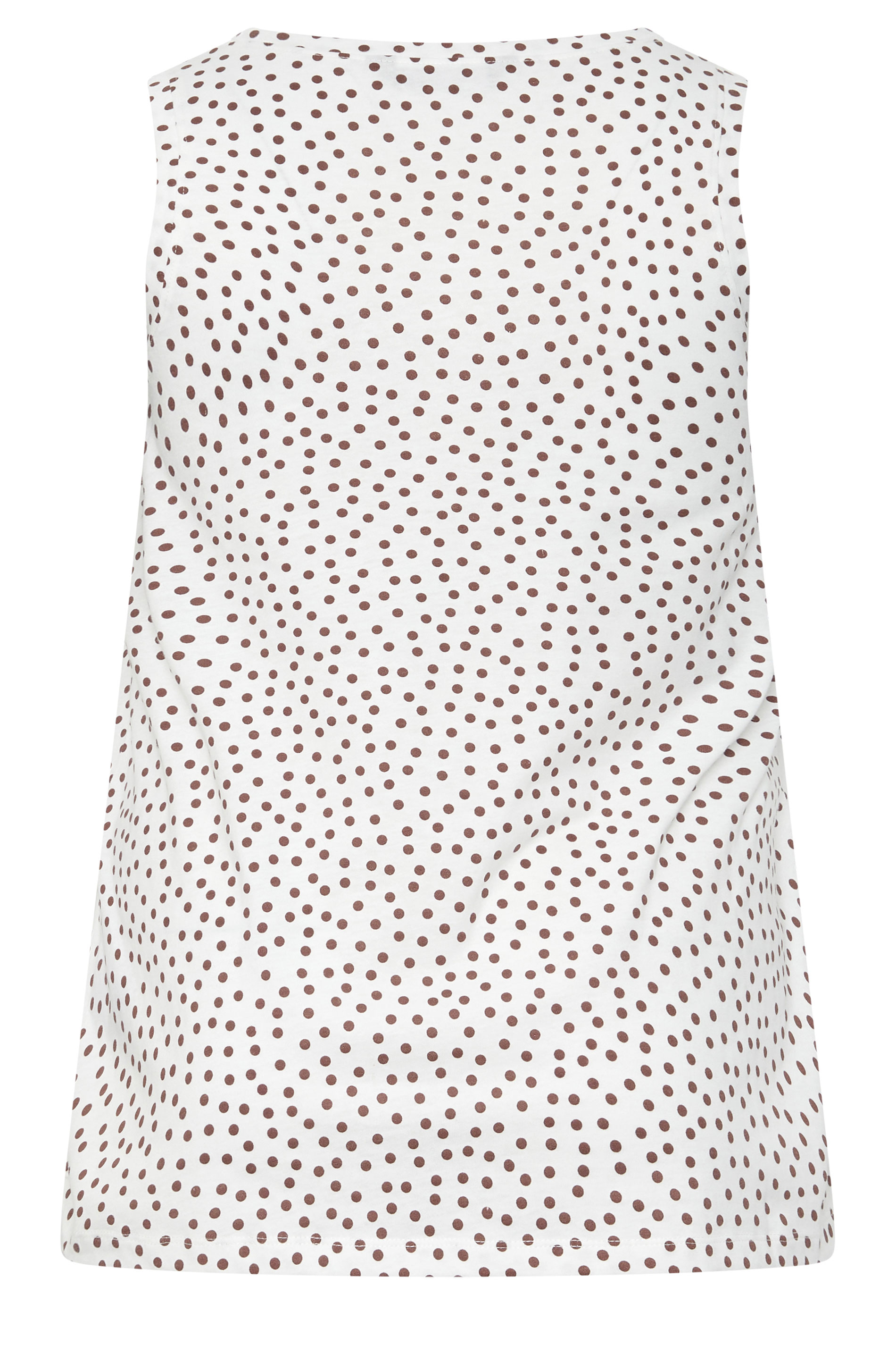 YOURS Plus Size Ivory White Polka Dot Vest Top | Yours Clothing 2