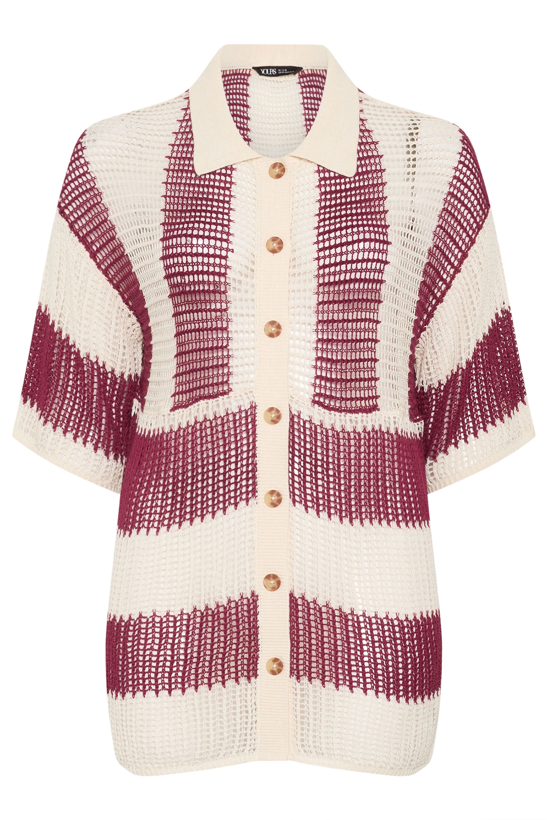 YOURS Plus Size Ivory White Crochet Shirt | Yours Clothing 5