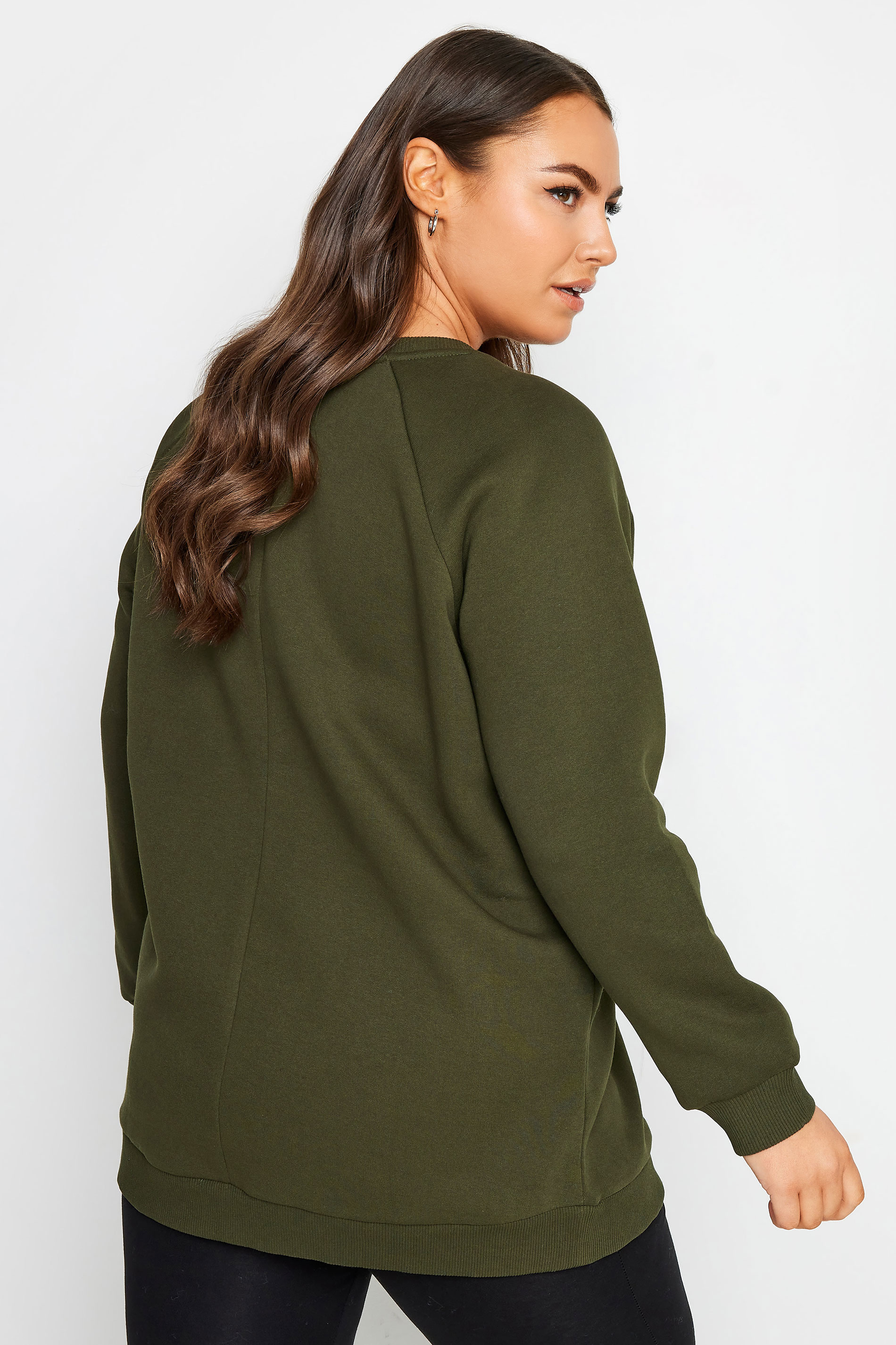YOURS Curve Green Eyelet Detail Sweatshirt | Yours Clothing 3