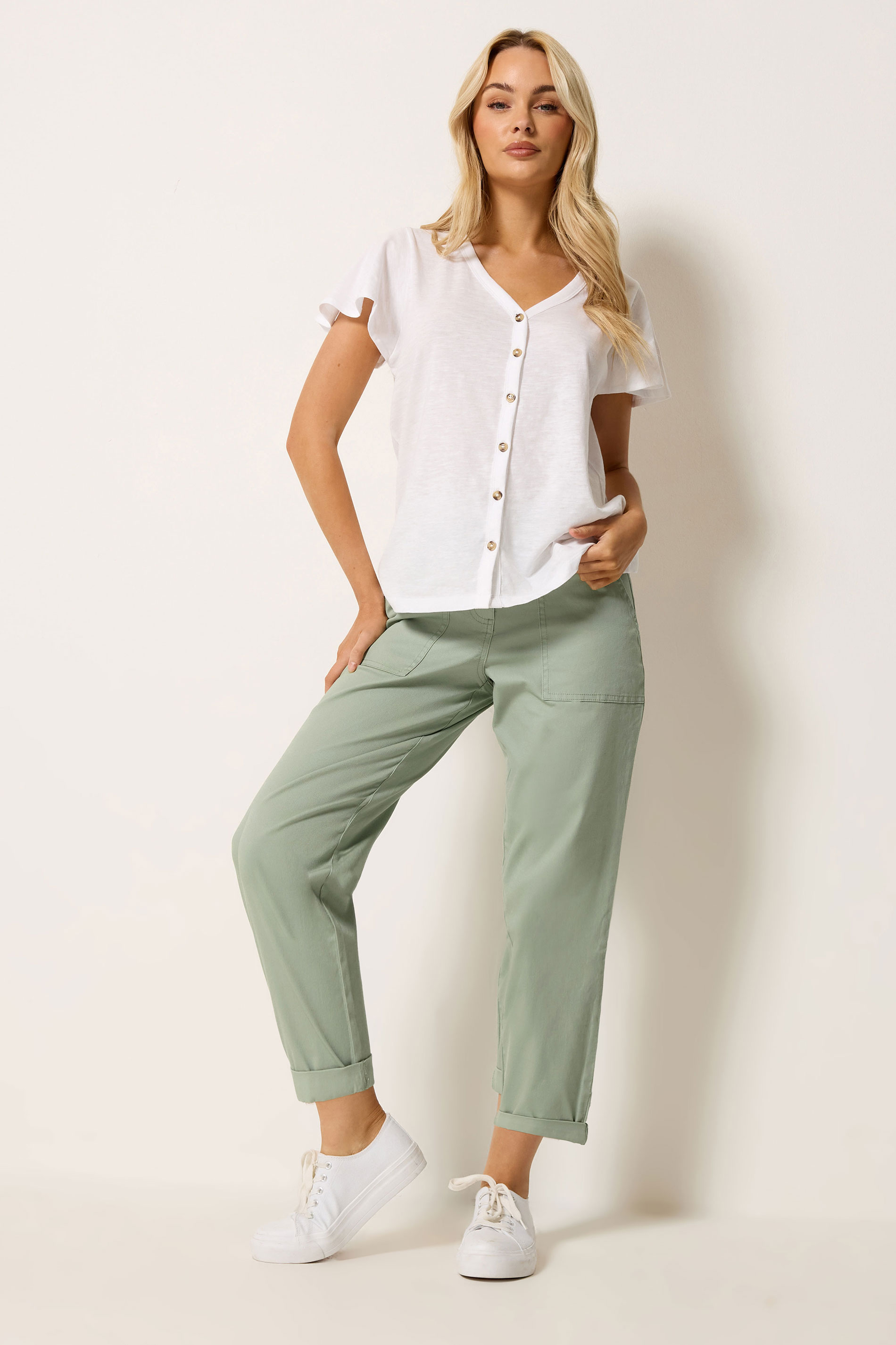M&Co Sage Green Twill Carpenter Trousers | M&Co 1