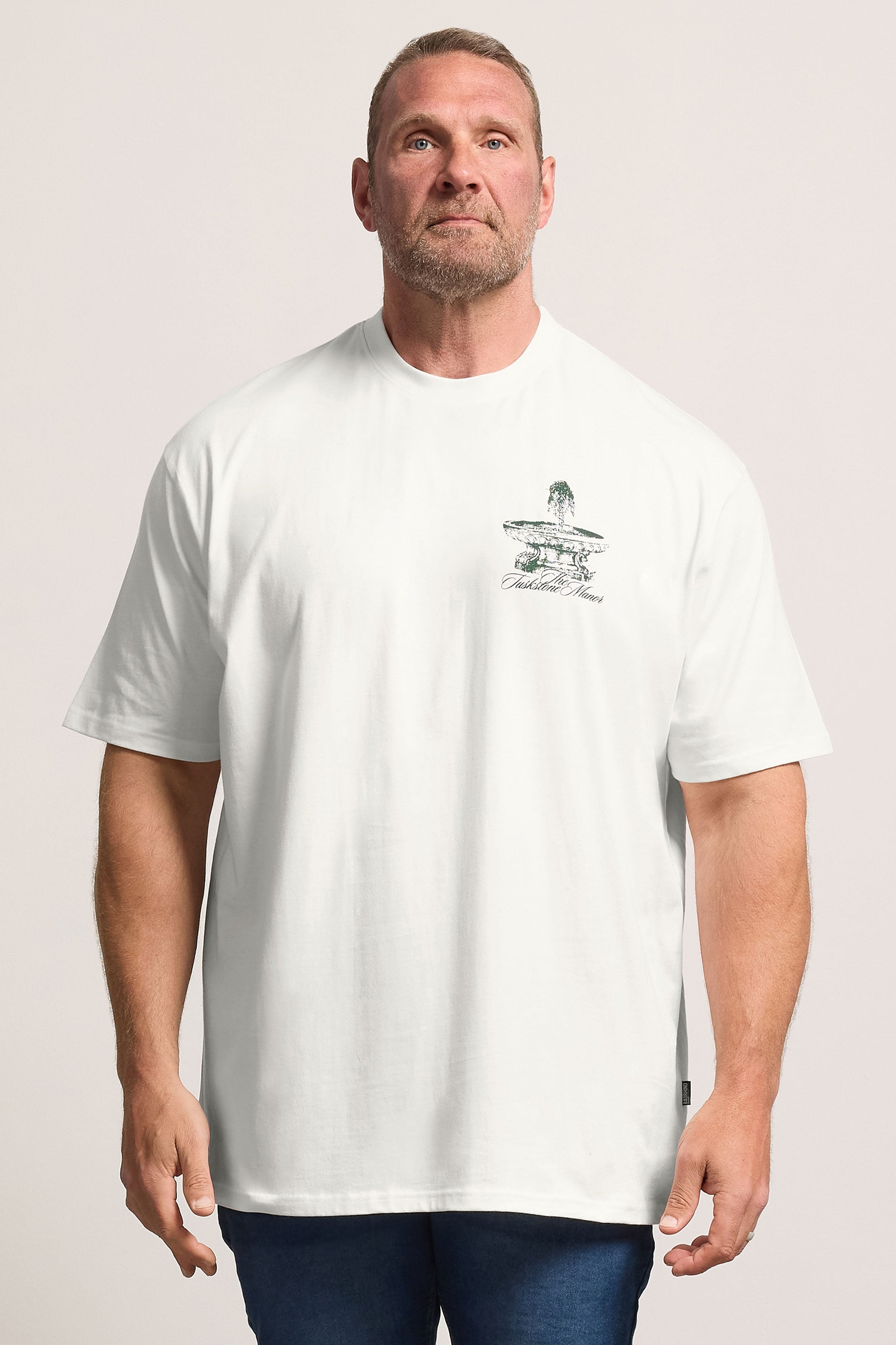 BadRhino Big & Tall White Extra Long 'The Tuskstone Manor' Graphic T-Shirt | BadRhino 3