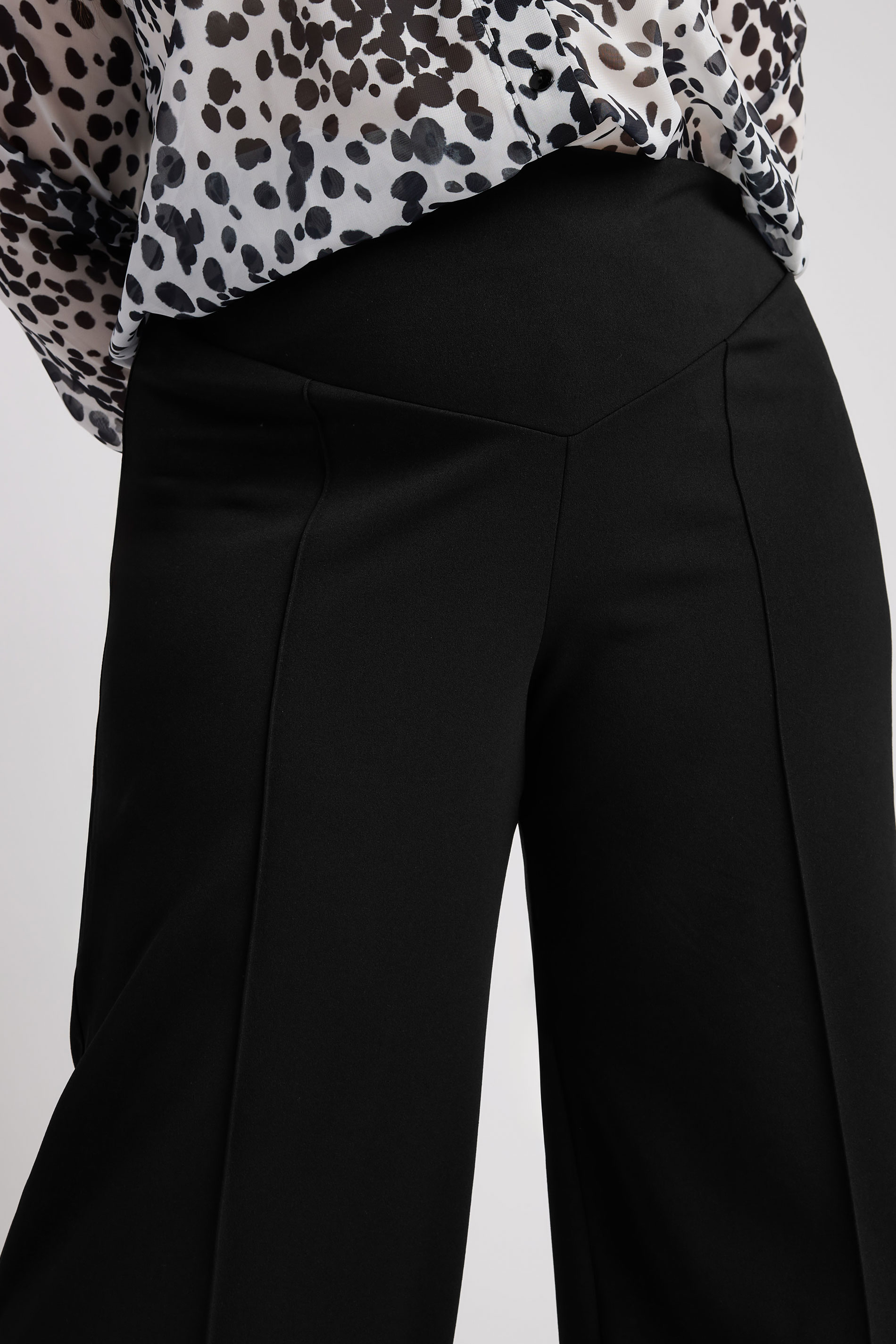 YOURS LONDON Plus Size Black Panelled Trousers | Yours Clothing 3