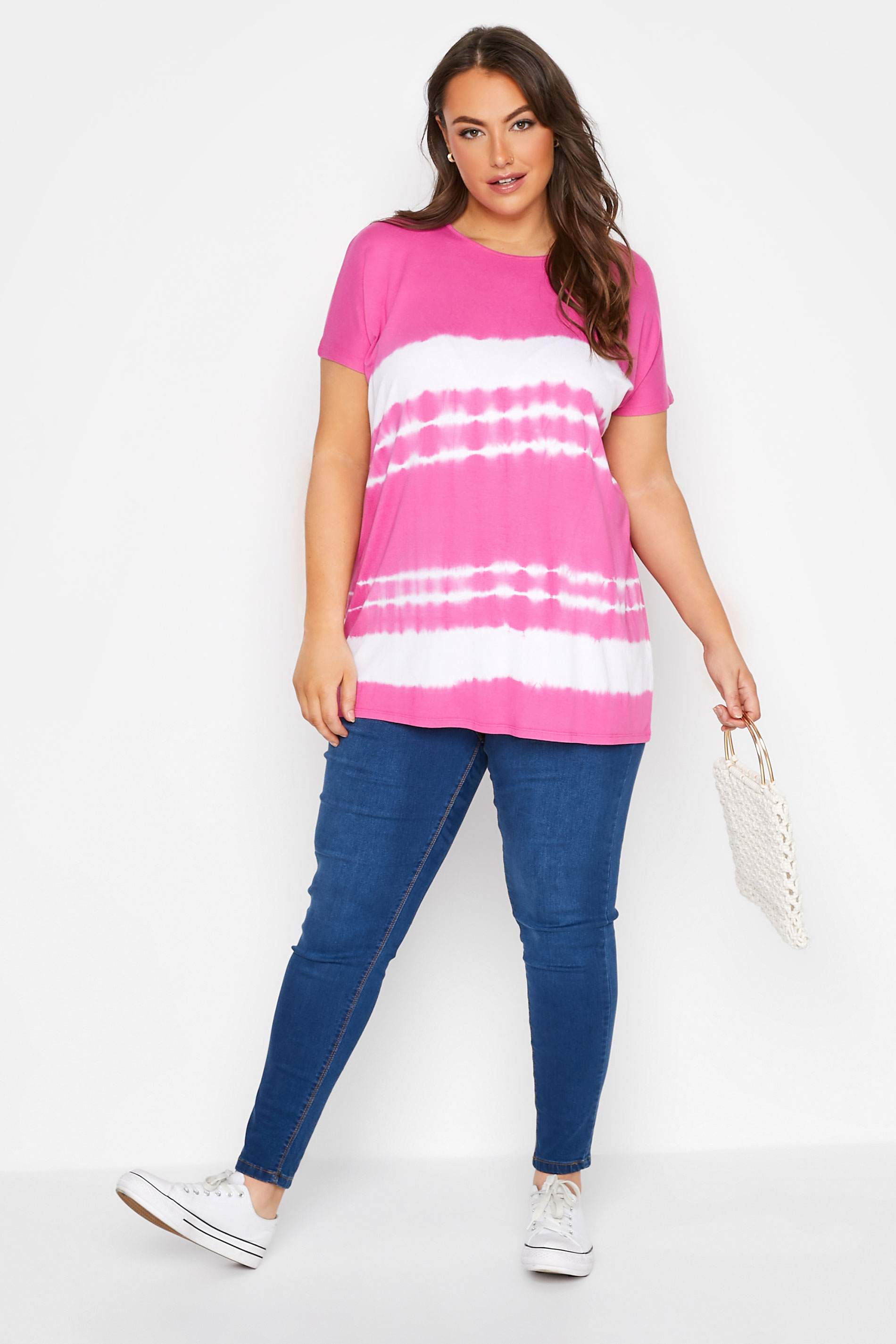 Grande taille  Tops Grande taille  T-Shirts | T-Shirt Rose Tie & Dye en Jersey - NQ06921