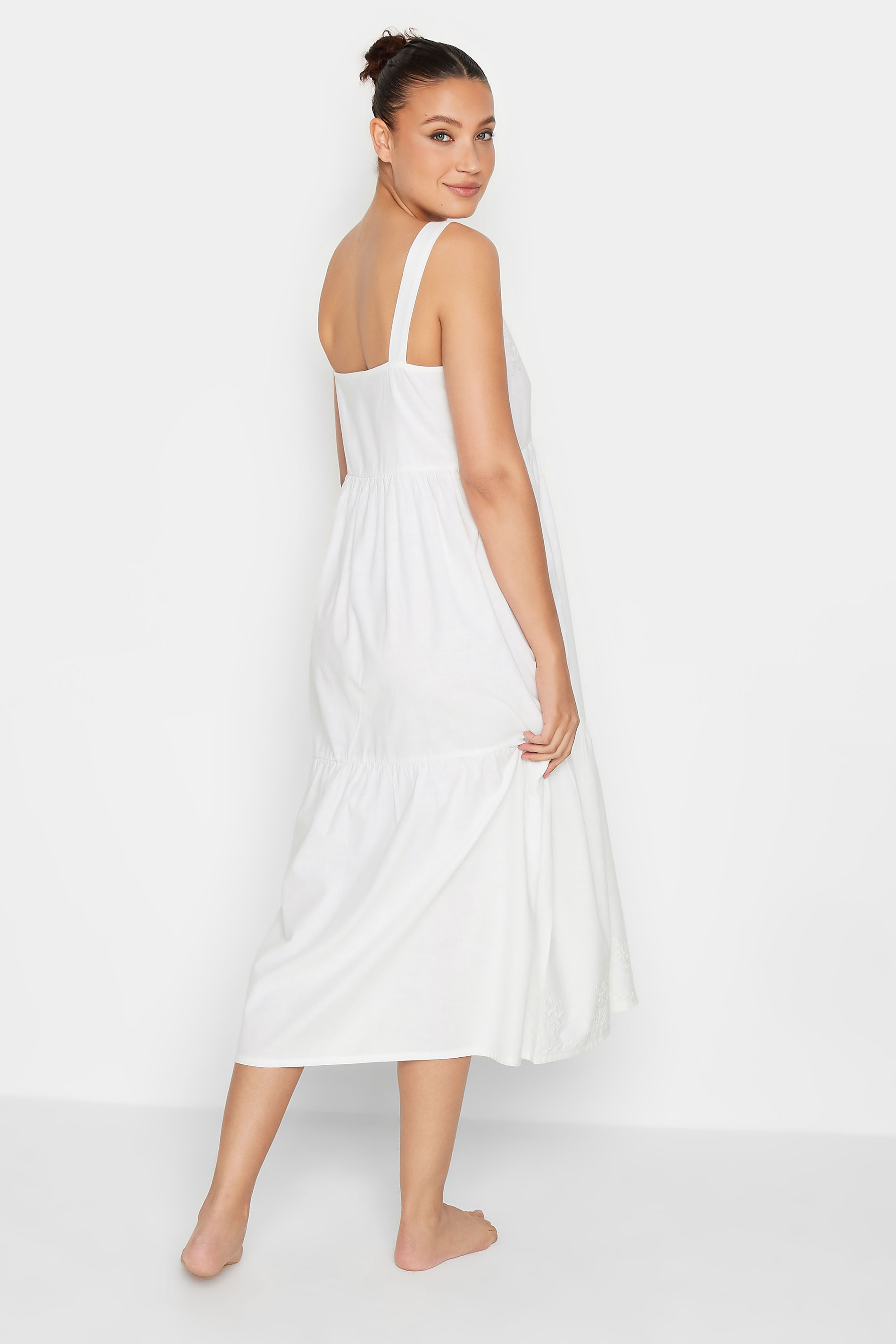 LTS Tall Women's White Embroidered Nightdress | Long Tall Sally 3