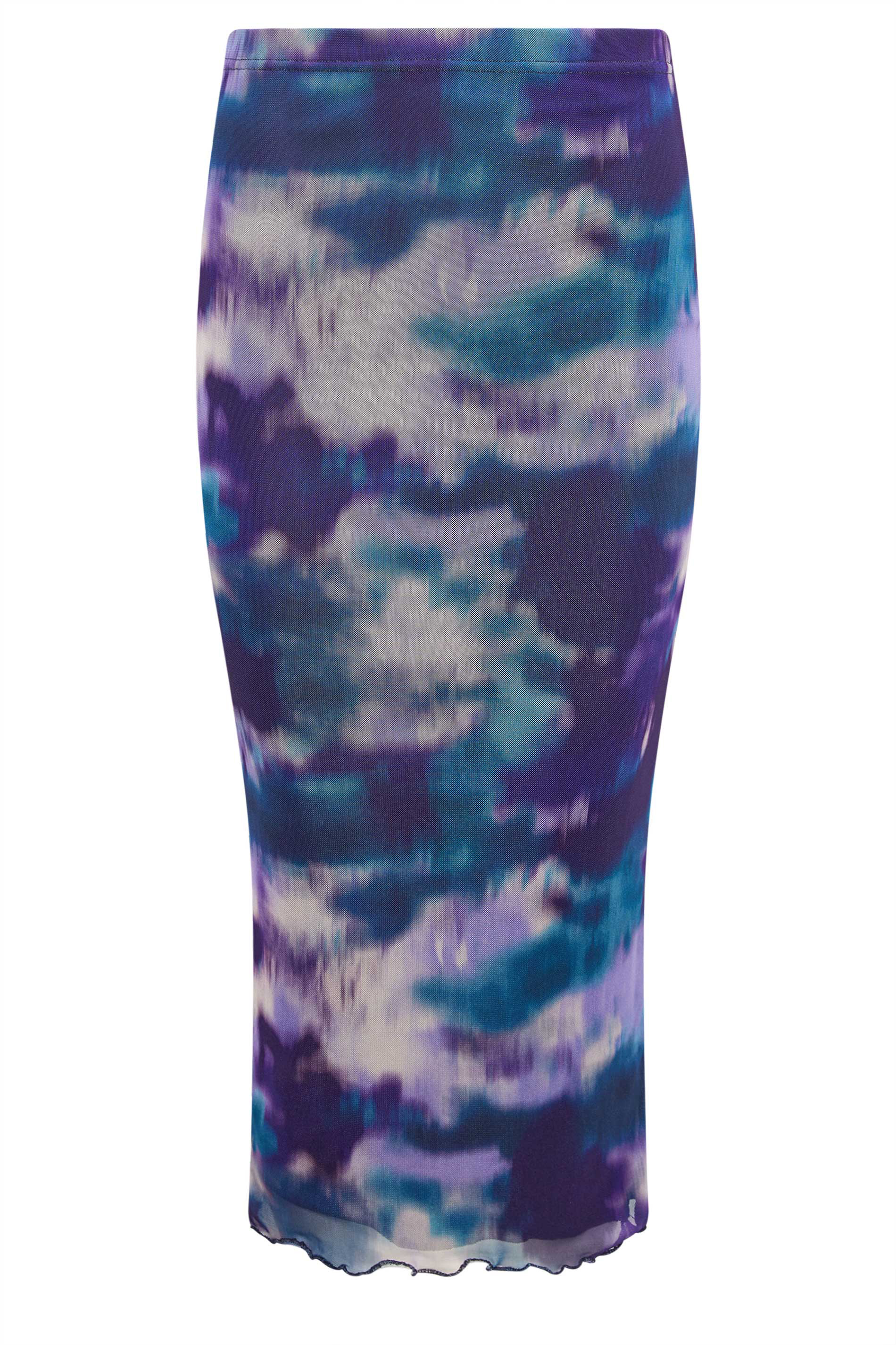 PixieGirl Purple Tie Dye Print Mesh Maxi Skirt | PixieGirl  5