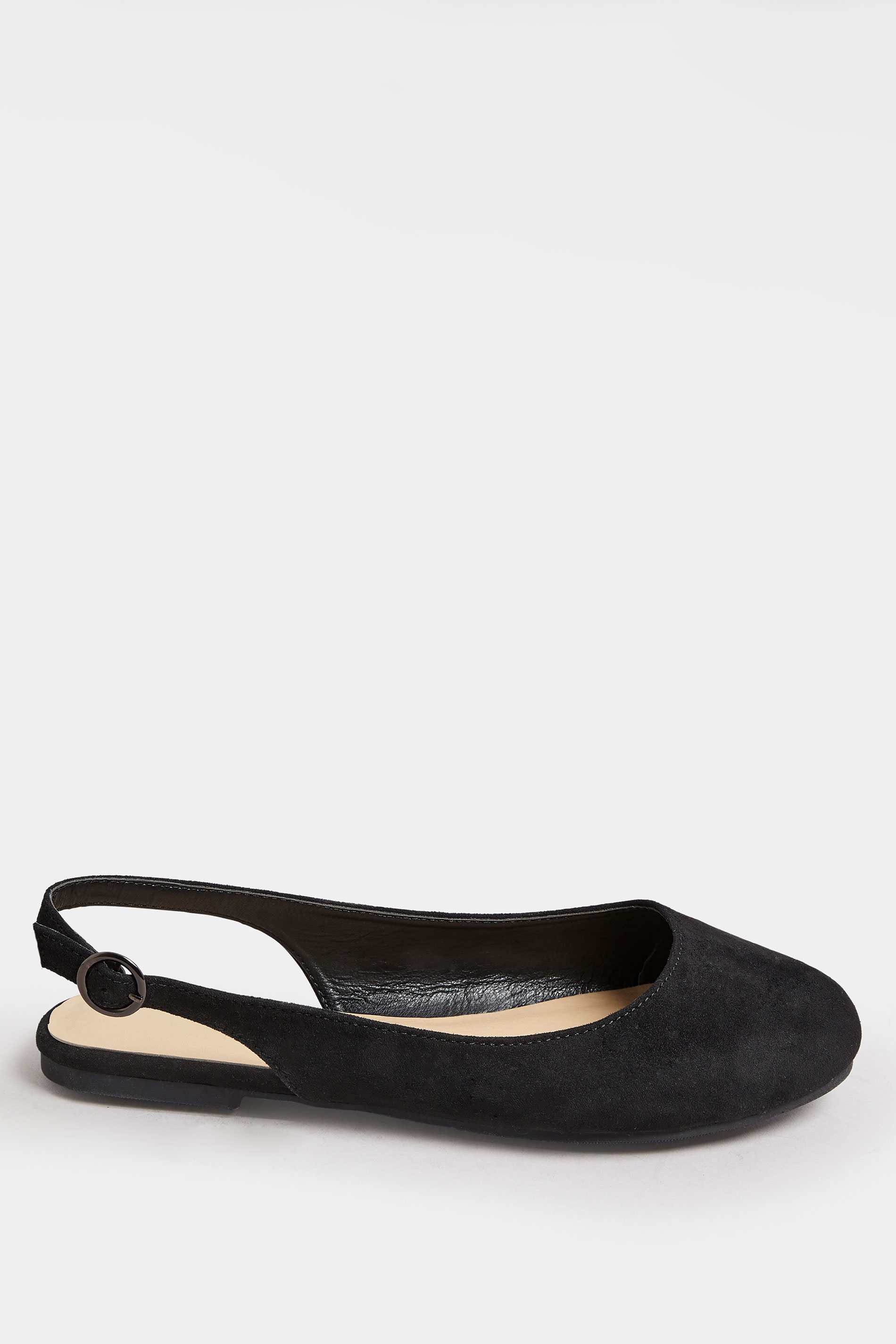 Black Faux Suede Slingback Pumps In Extra Wide EEE Fit | Yours Clothing 3