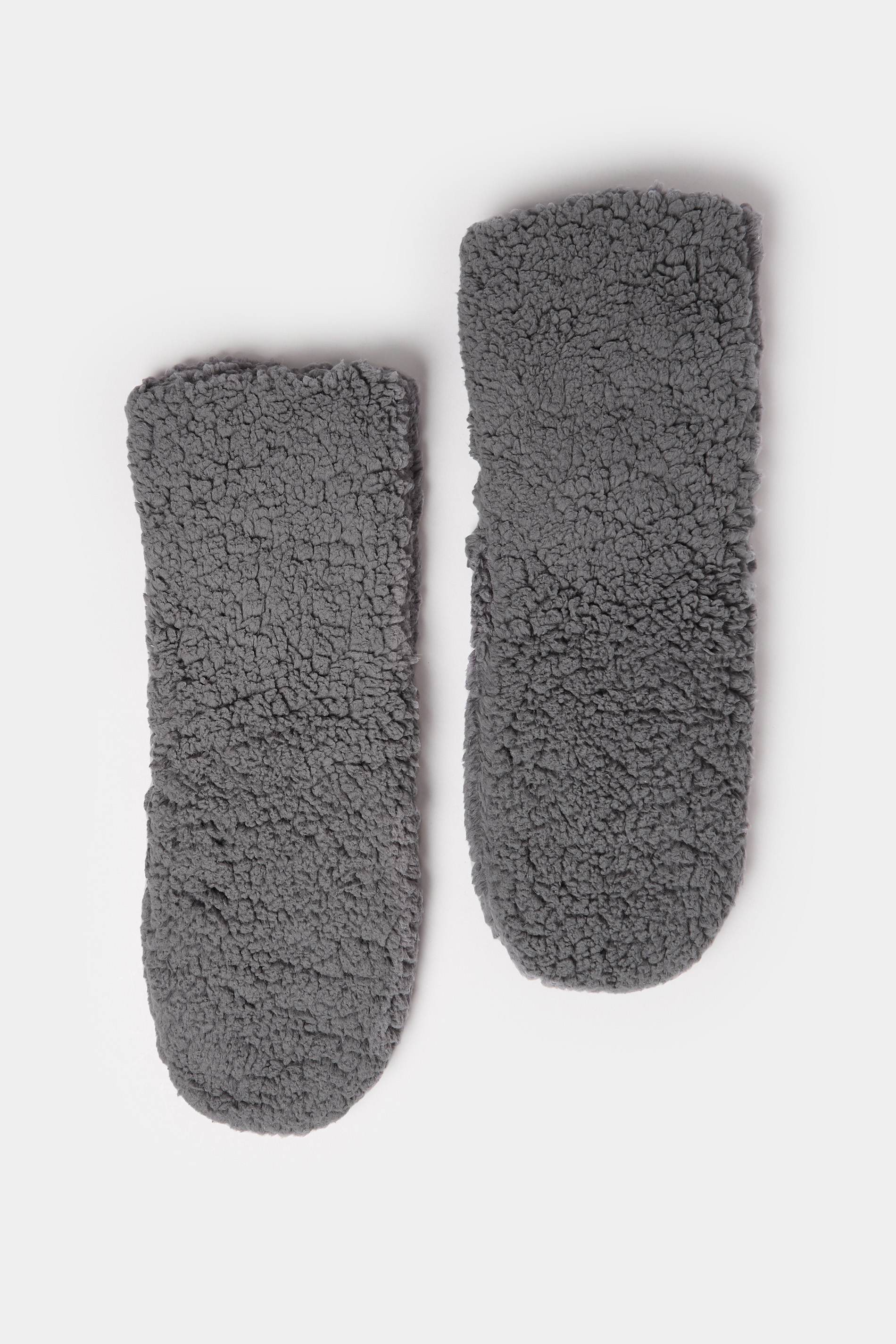 Charcoal Grey Fluffy Slipper Socks