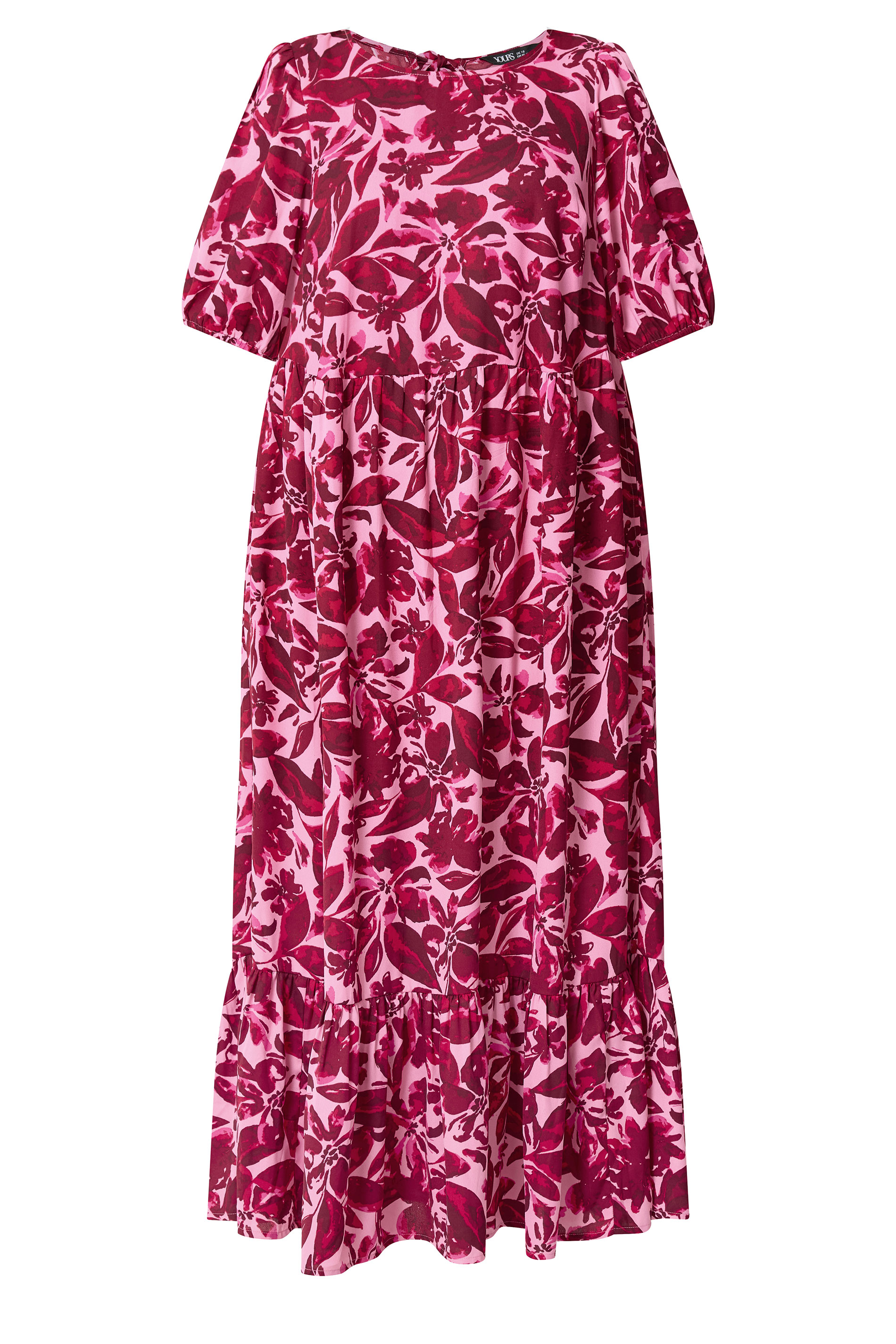YOURS Plus Size Pink Floral Smock Maxi Dress | Yours Clothing 5