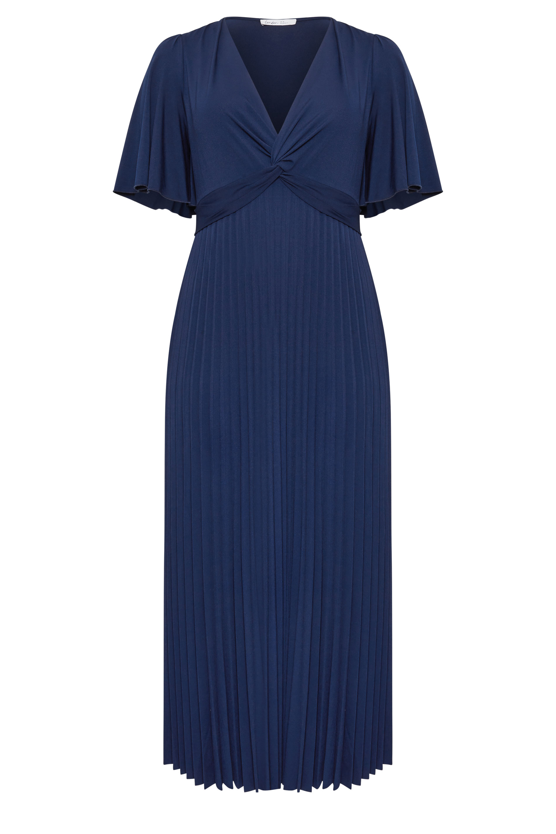 YOURS LONDON Curve Navy Blue Knot Pleated Maxi Dress | Yours Clothing 5