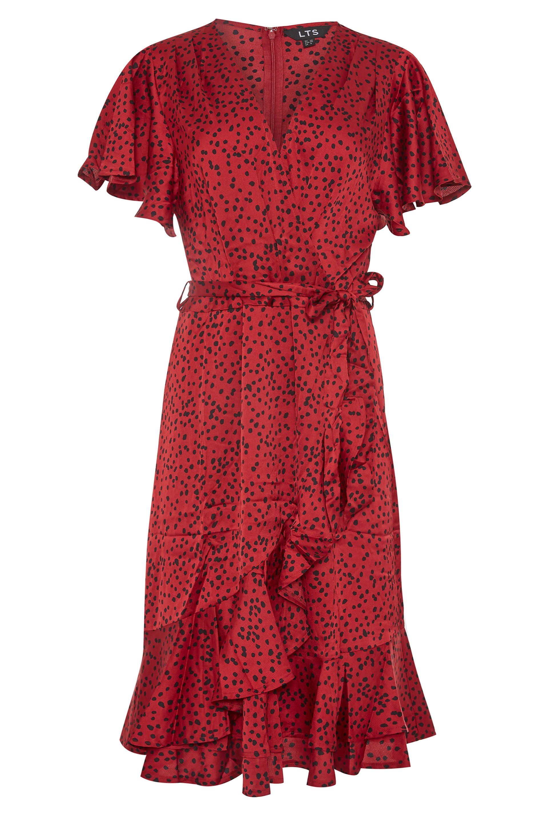 LTS Red Frill Wrap Dress | Long Tall Sally