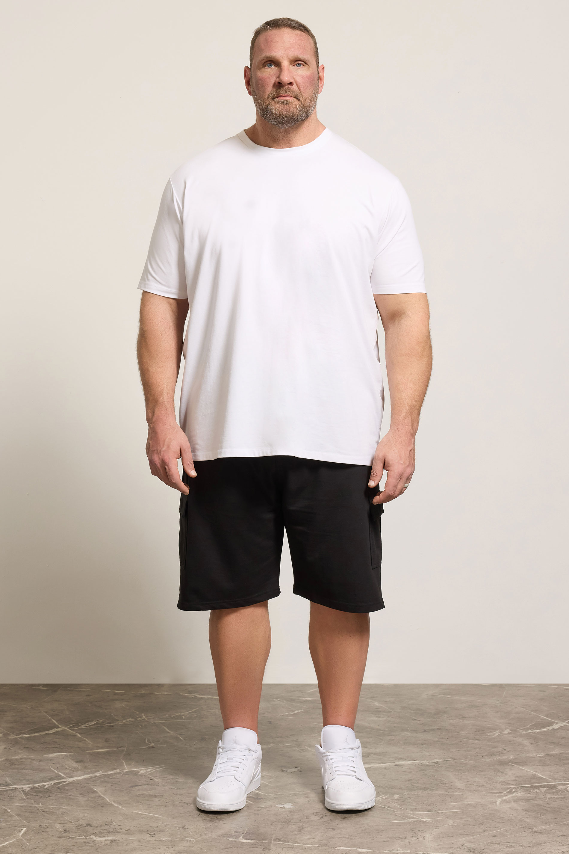KAM Big & Tall Black Jersey Cargo Shorts | BadRhino 1