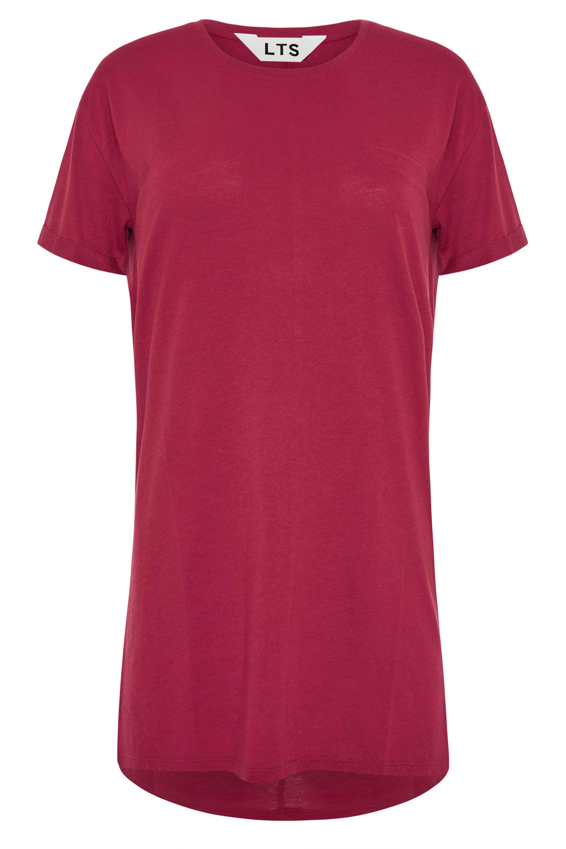 LTS MADE FOR GOOD Red Organic Cotton Blend Pocket T-shirt | Long Tall Sally