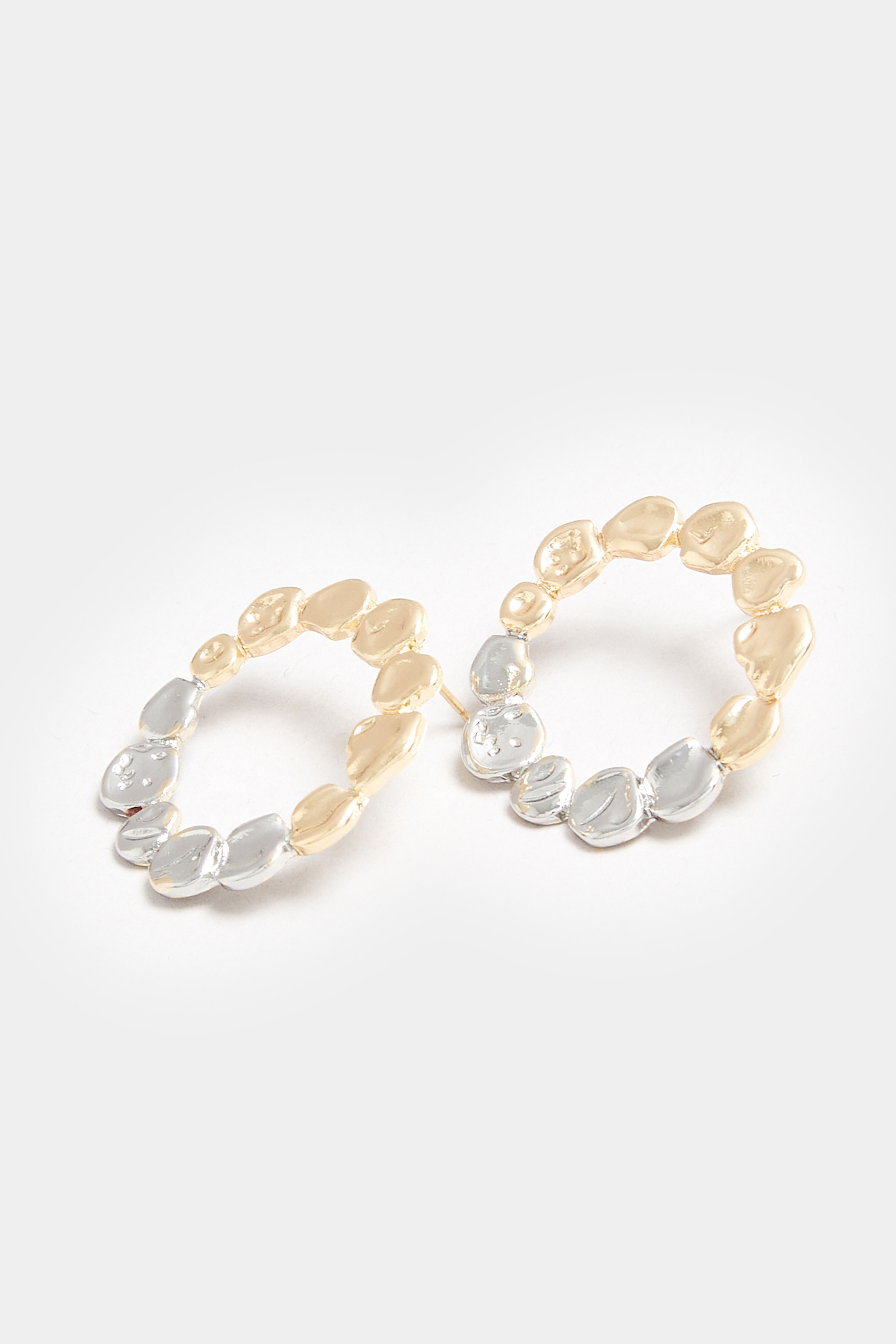 Gold & Silver Tone Circular Stone Earrings | Yours Clothing 3