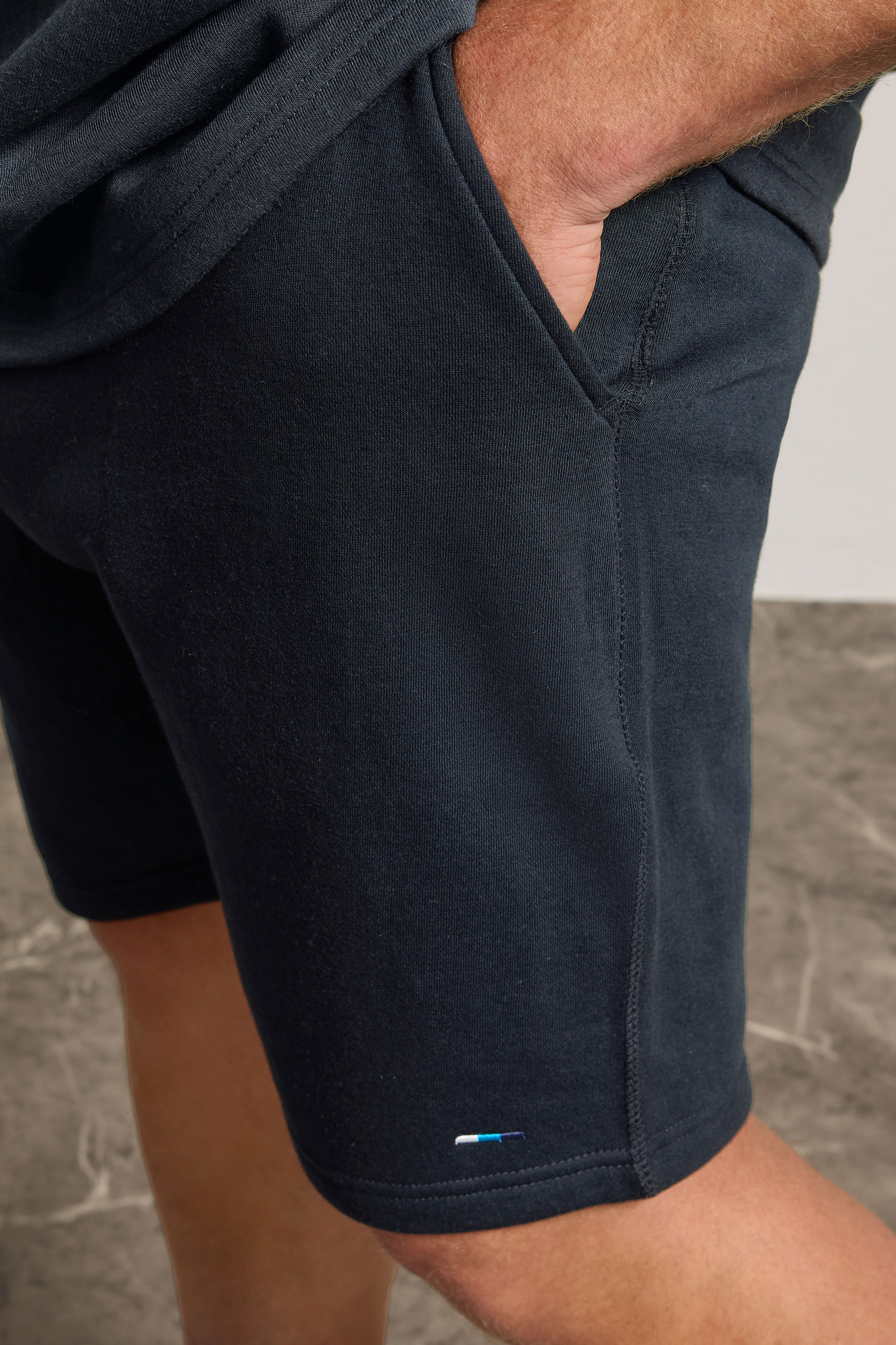 BadRhino Big & Tall Navy Blue Sleeveless Hoodie & Short Set | BadRhino 5