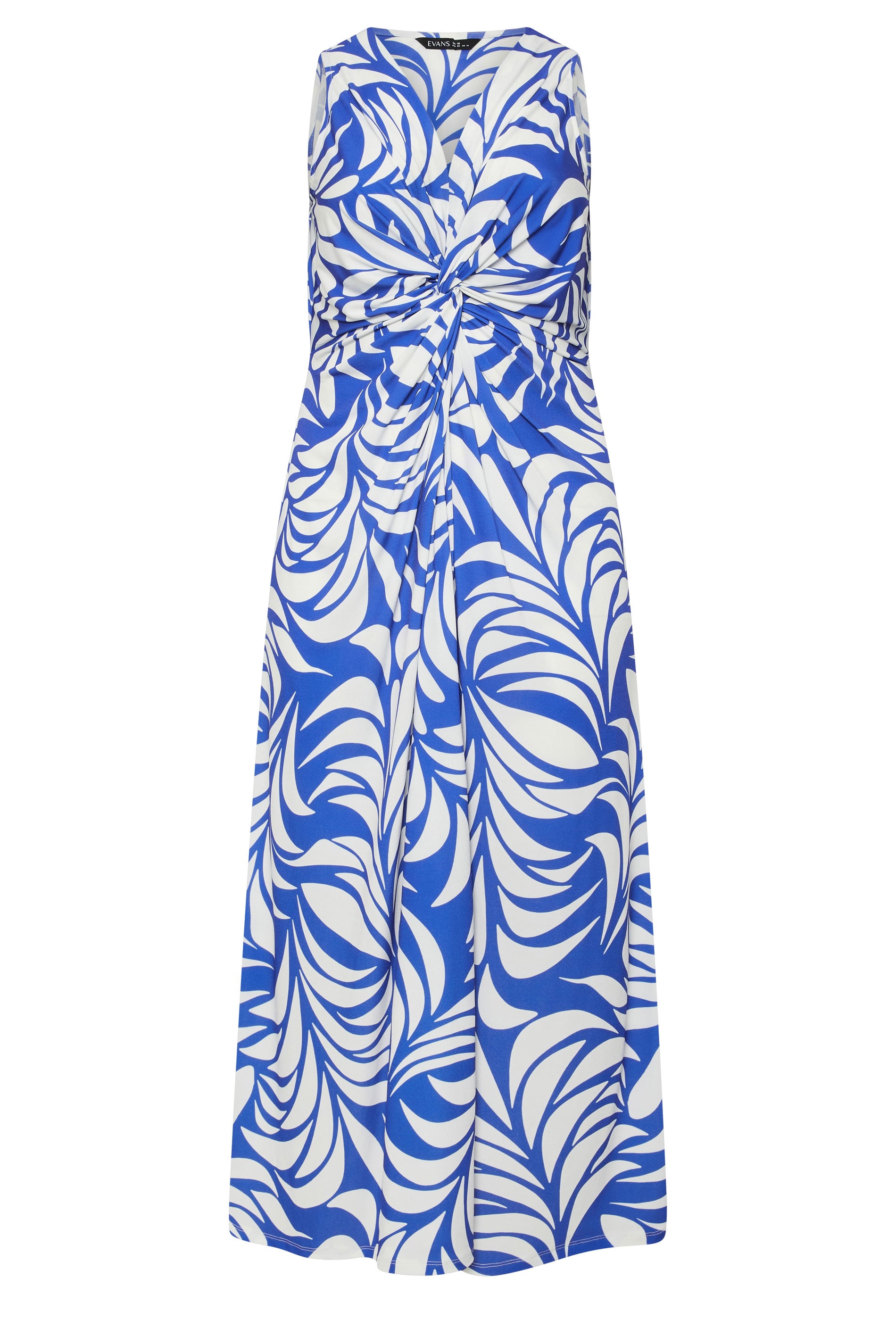 EVANS Plus Size Cobalt Blue Knot Front Maxi Dress | Evans 5