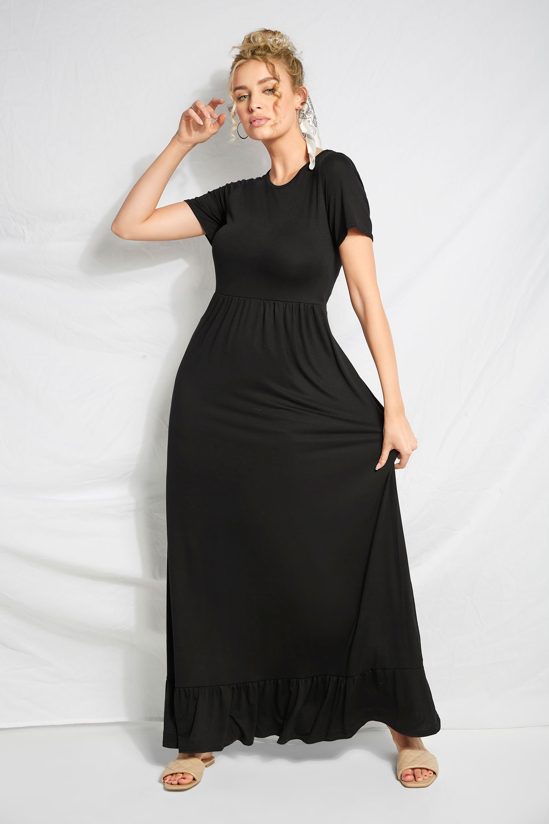 LTS Black Tiered Maxi Dress | Long Tall Sally