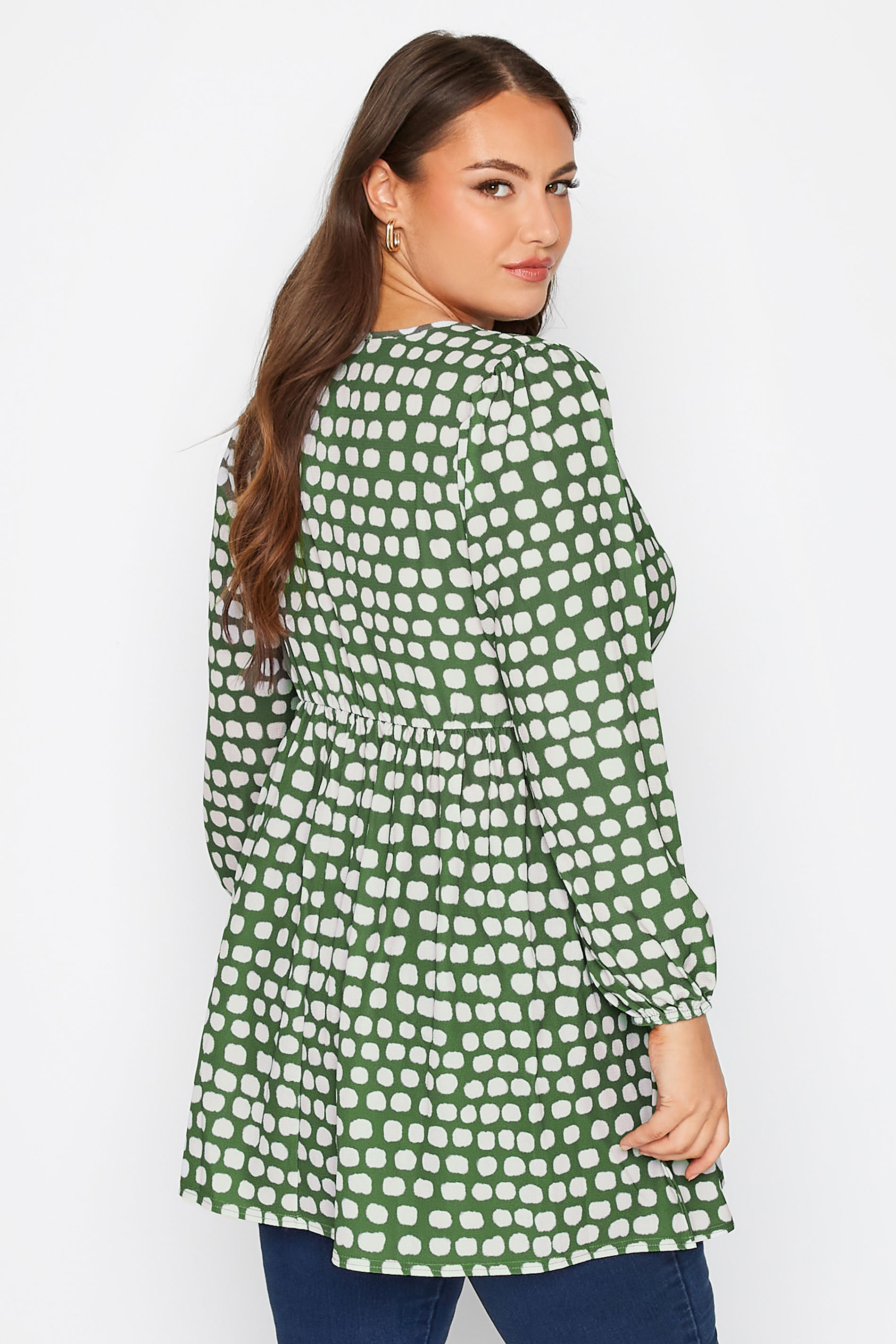 YOURS LONDON Green Pebble Print Tunic Top | Yours Clothing 3