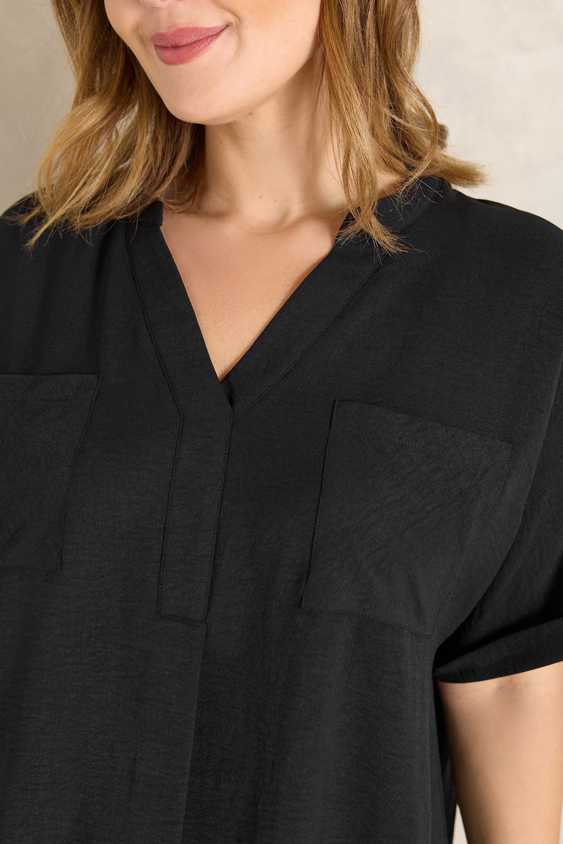 EVANS Plus Size Black Short Sleeve Utility Blouse | Evans  6