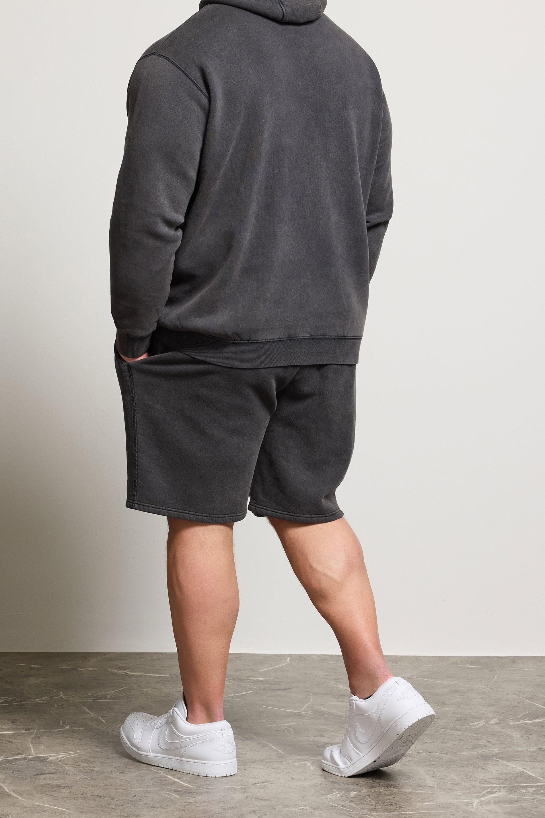 BadRhino Big & Tall Black Sun Bleached Jogger Shorts | BadRhino 2