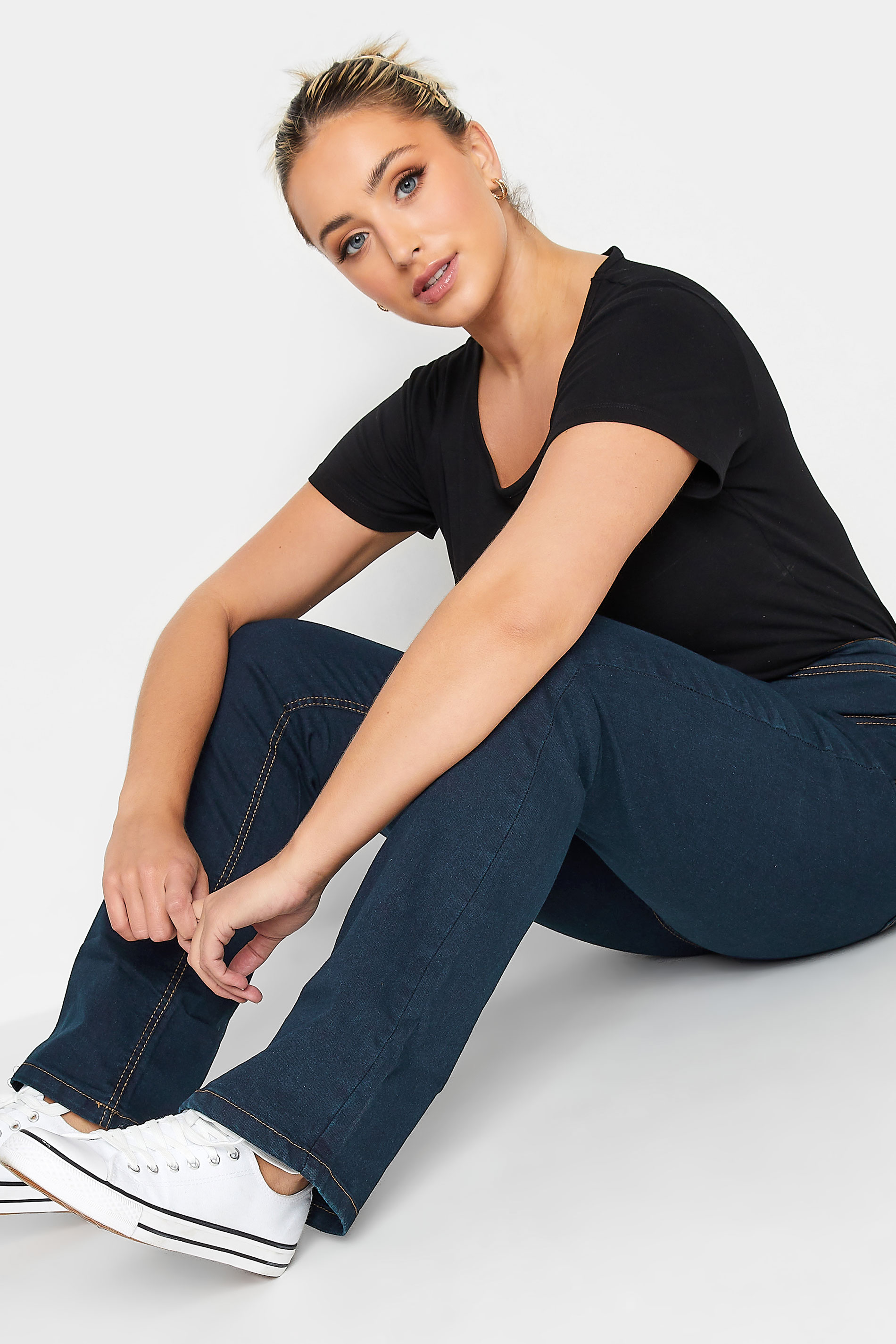 Plus Size Indigo Blue Bootcut Fit ISLA Stretch Jeans | Yours Clothing 3