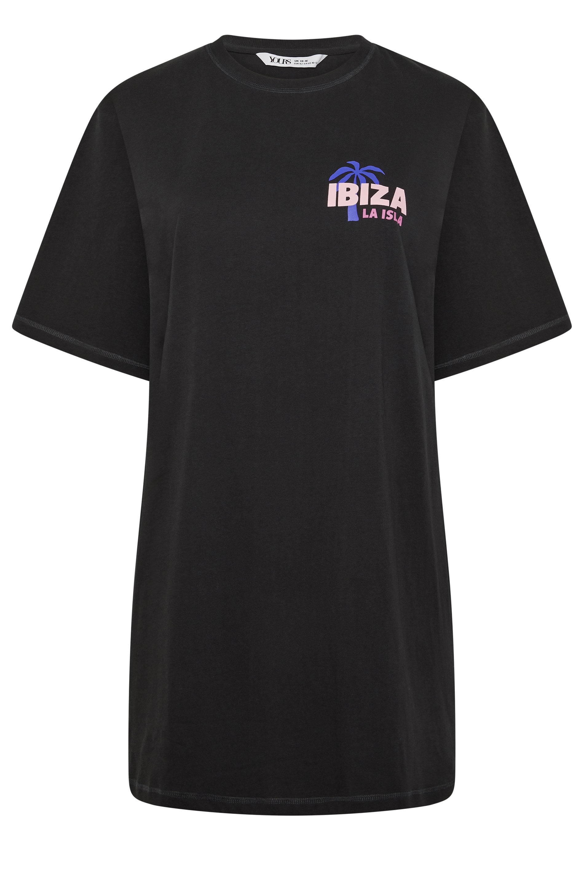 YOURS Plus Size Black 'Ibiza' Sleep Tee Nightdress | Yours Clothing 7
