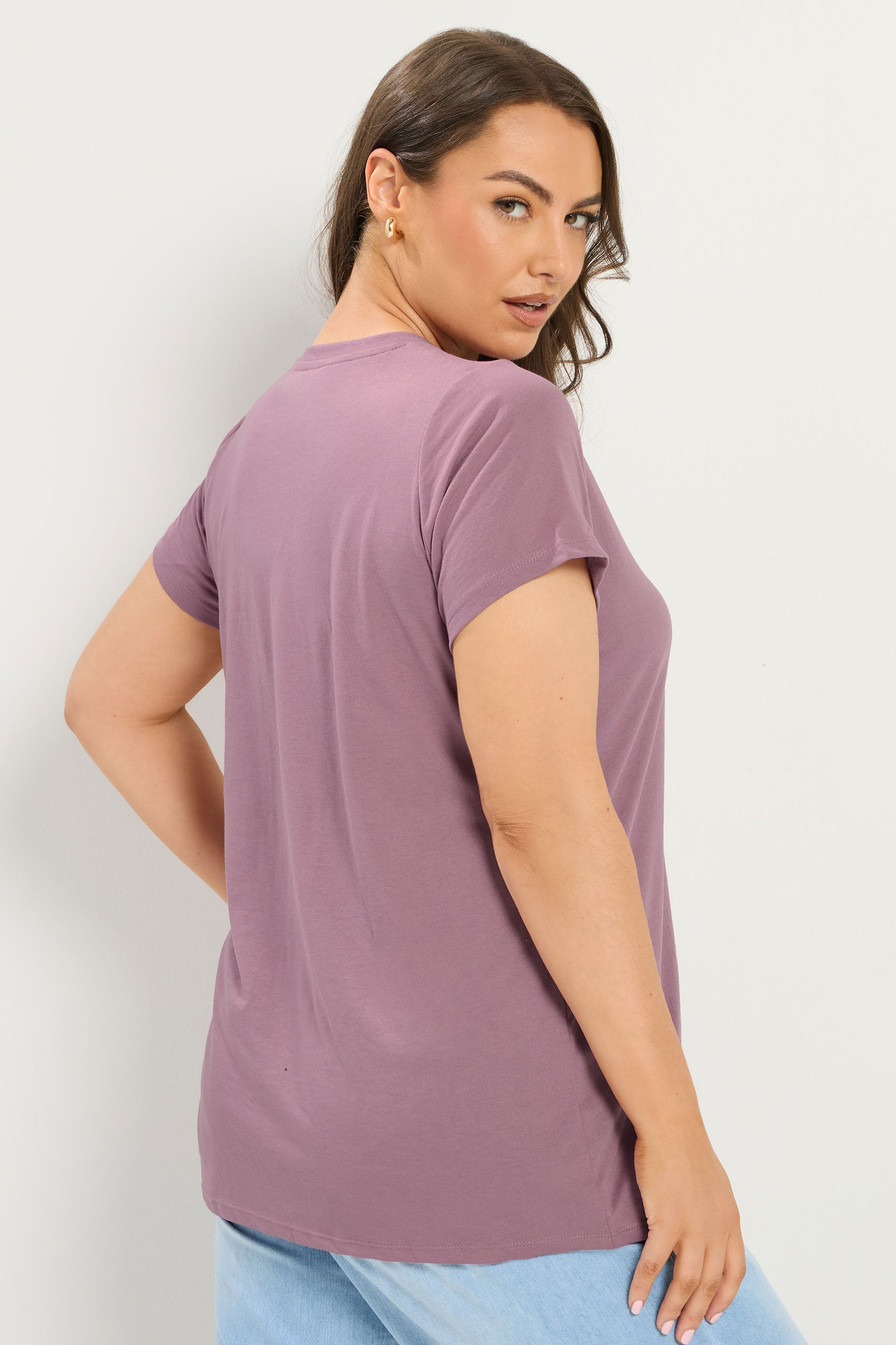 YOURS Plus Size Light Purple Core T-Shirt | Yours Clothing 2