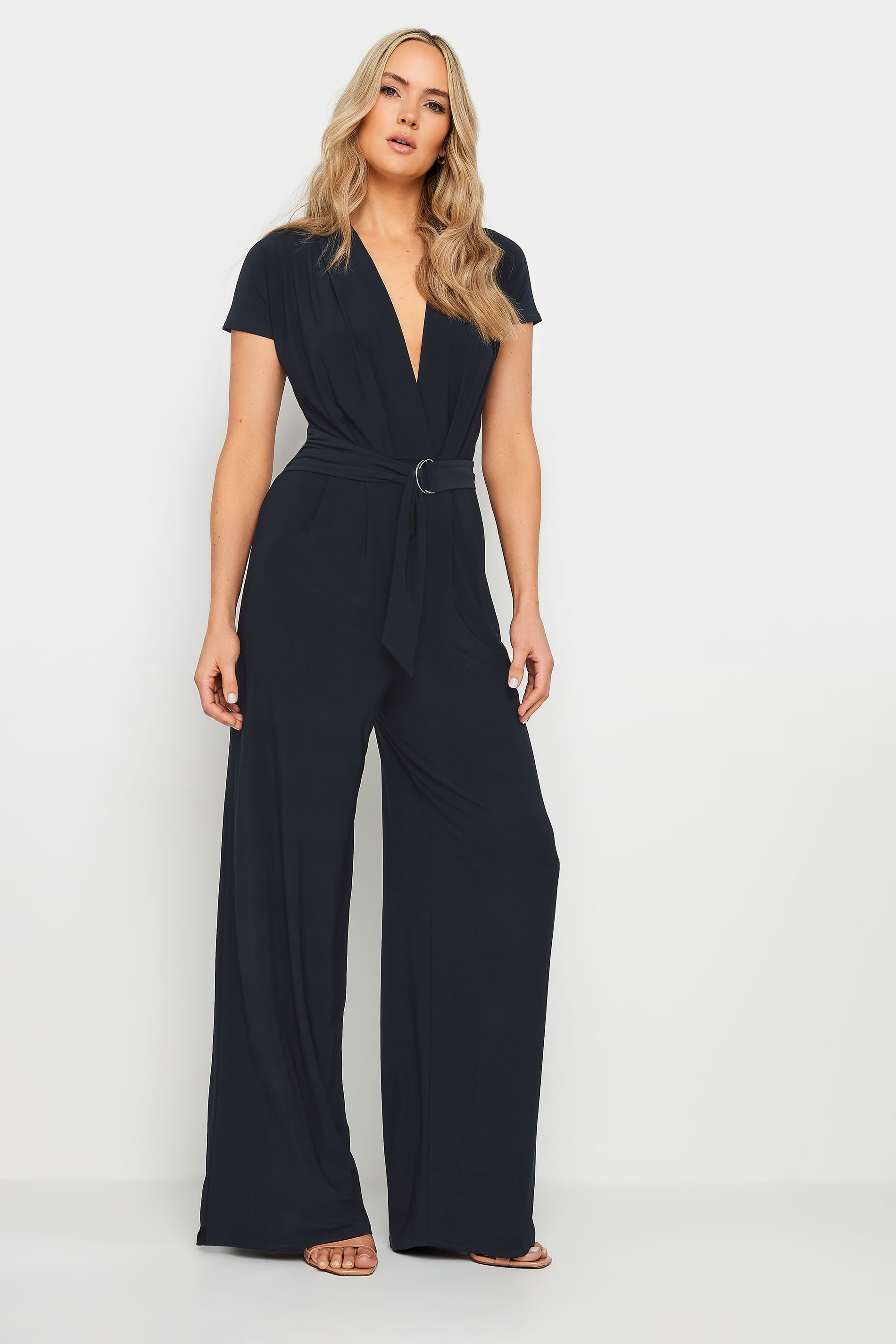 LTS Tall Women's Navy Blue Pleated Jumpsuit | Long Tall Sally 2
