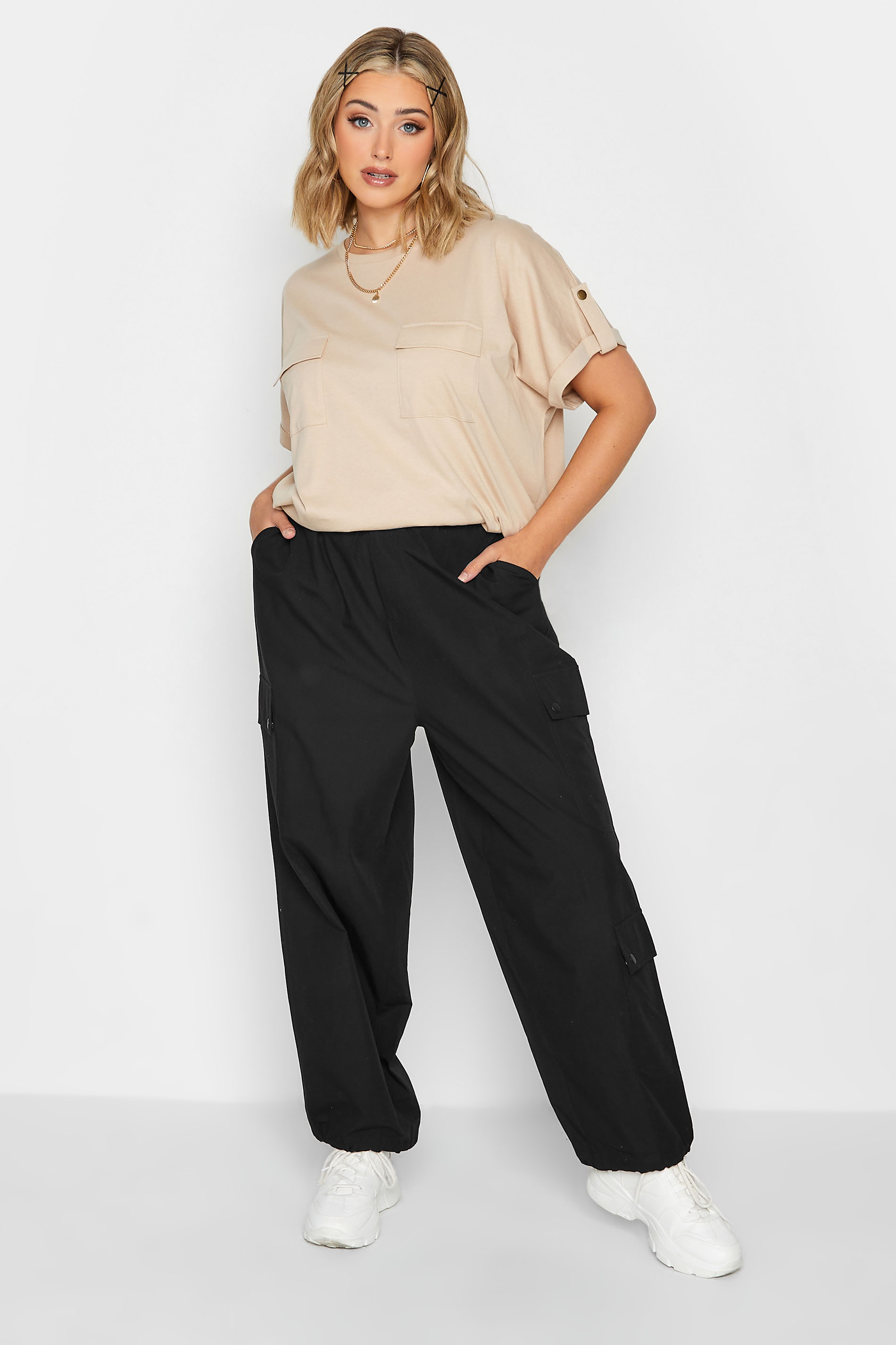 LIMITED COLLECTION Plus Size Black Cargo Trousers