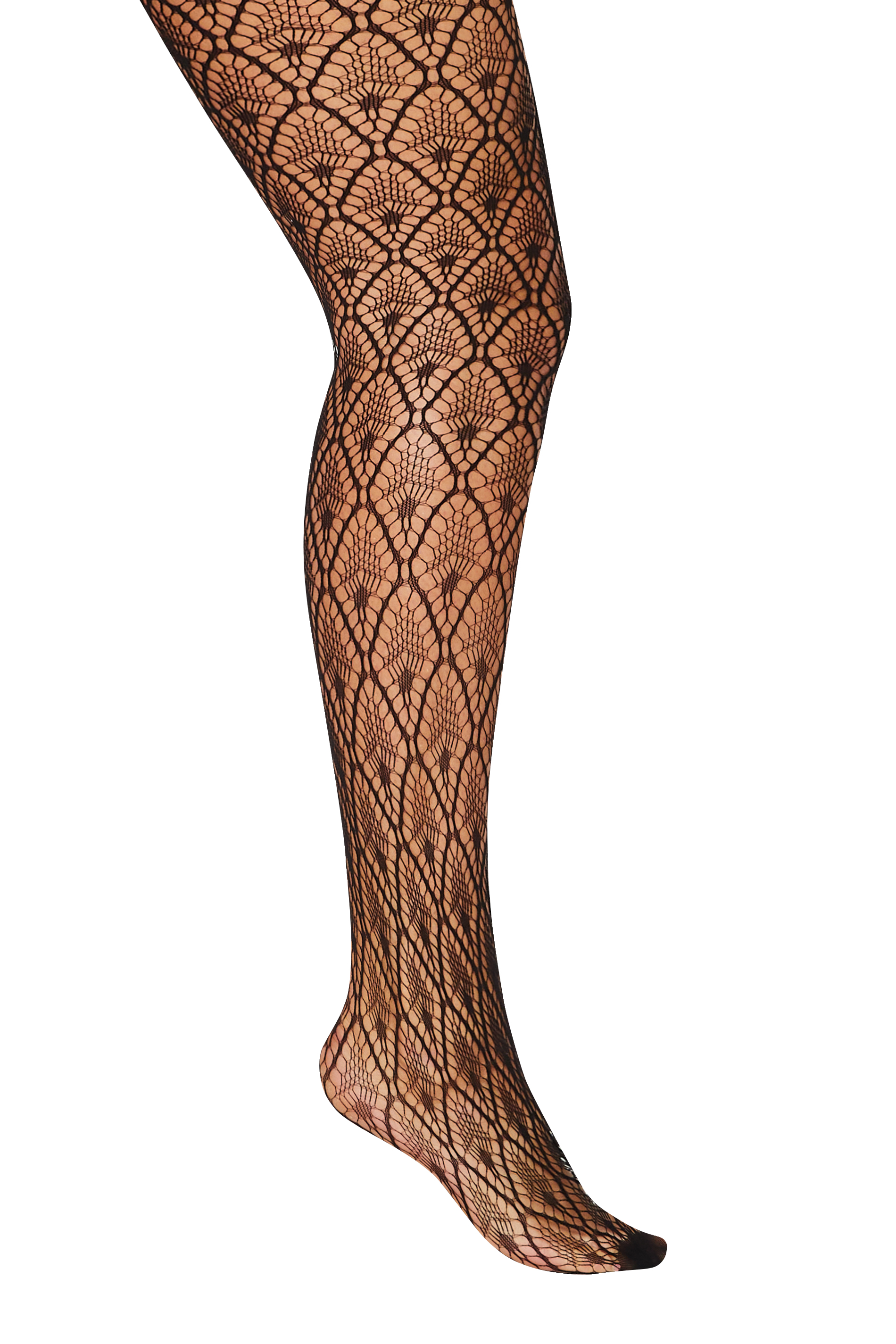 Black Peacock Feather Lace Tights | Yours Clothing  3