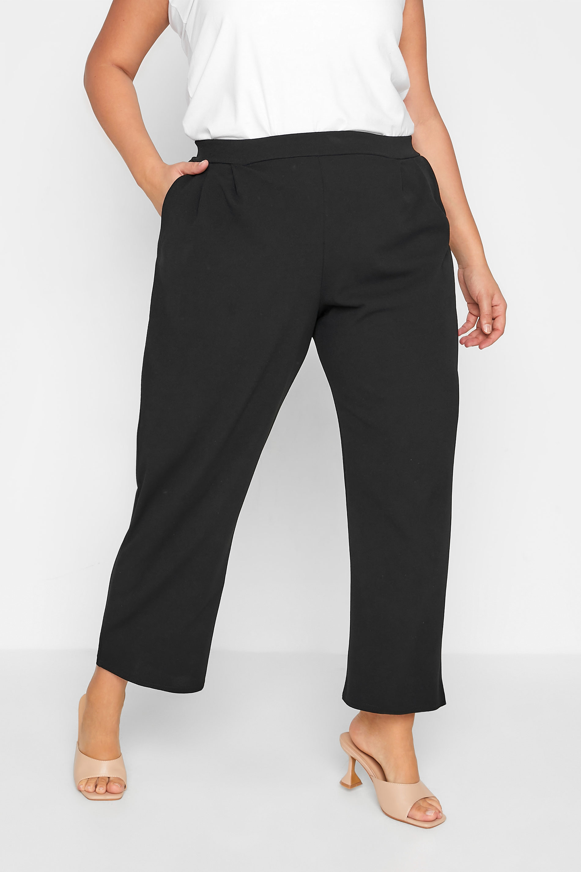 LIMITED COLLECTION Curve Black Wide Leg Trousers_B.jpg