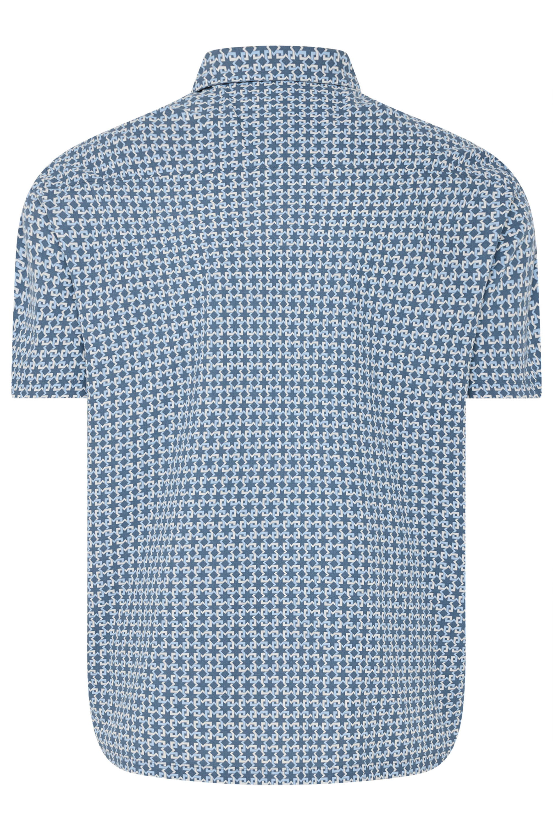 BadRhino Big & Tall Blue Geometric Poplin Shirt | BadRhino 7