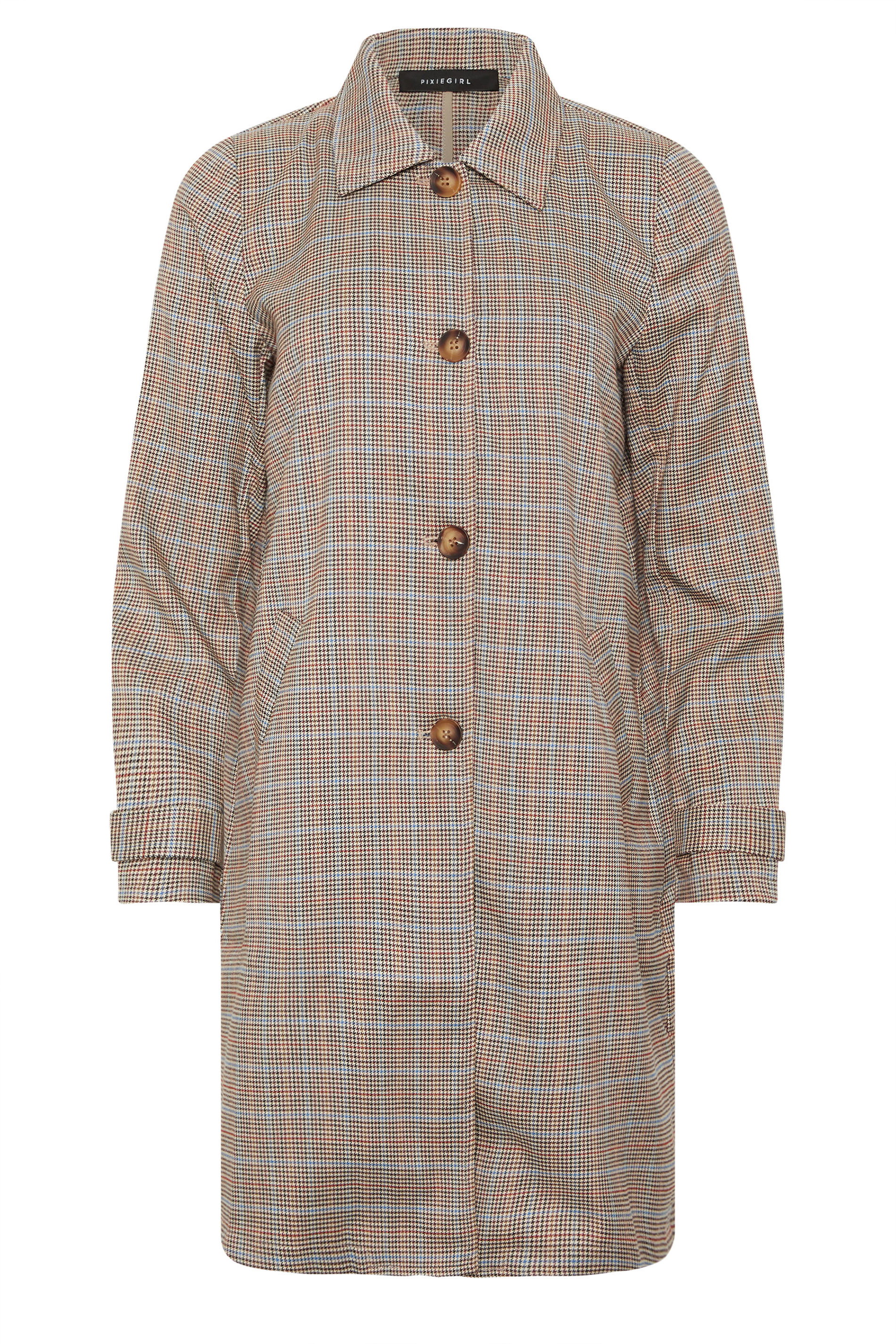 PixieGirl Petite Women's Grey Check Car Coat | PixieGirl 6