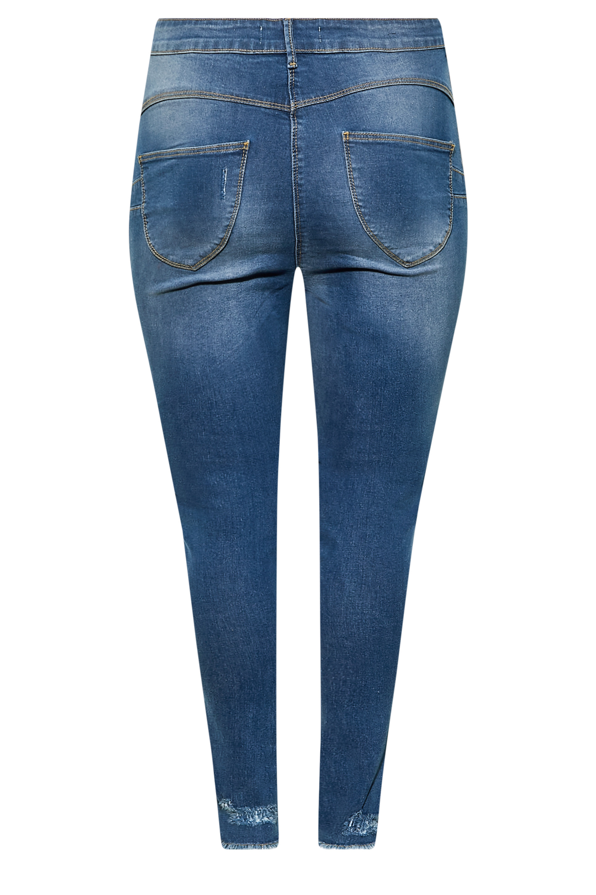 Plus Size Blue Distressed AVA Lift and Shape Skinny Jeans