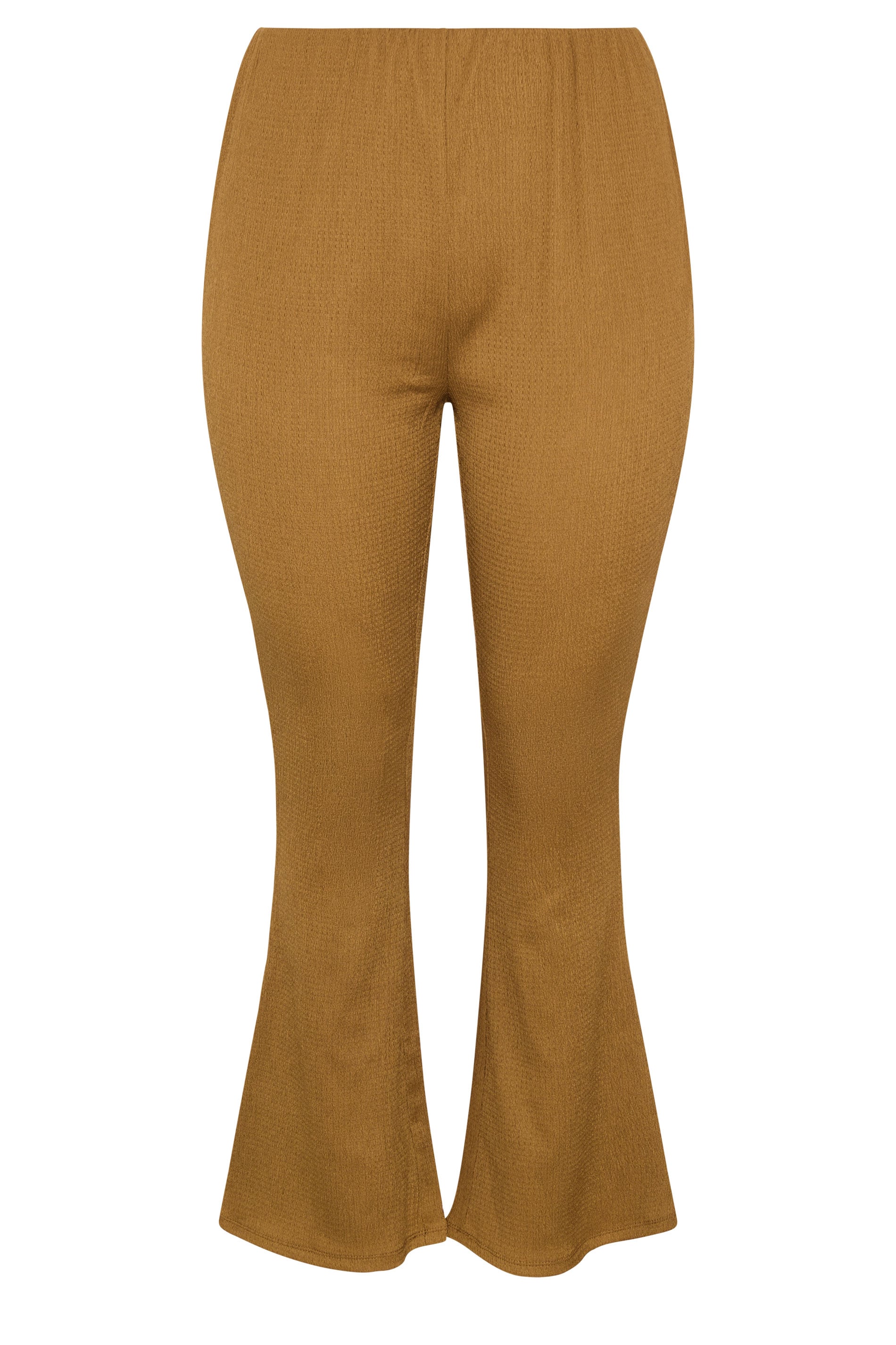 YOURS Plus Size Natural Brown Textured Flared Trousers 5