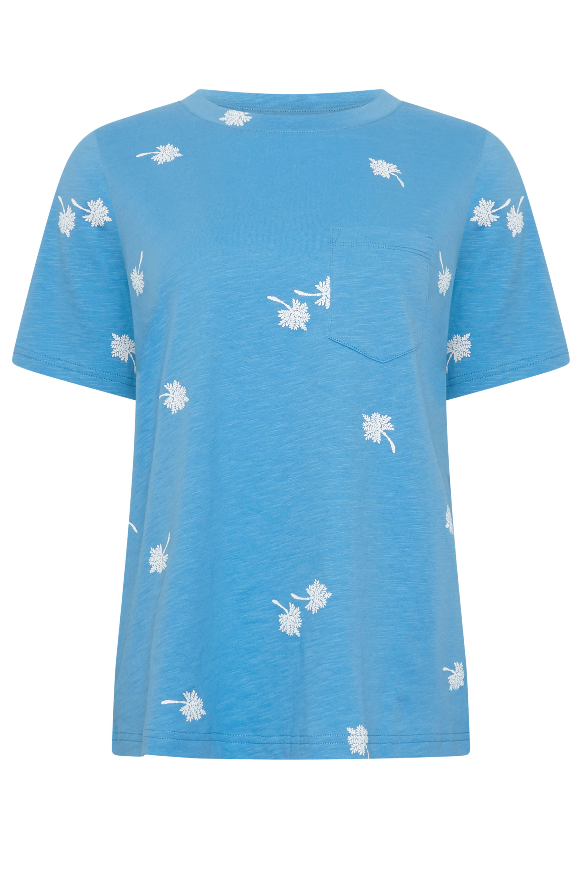 M&Co Blue Dandelion Print Cotton T-Shirt | M&Co 5